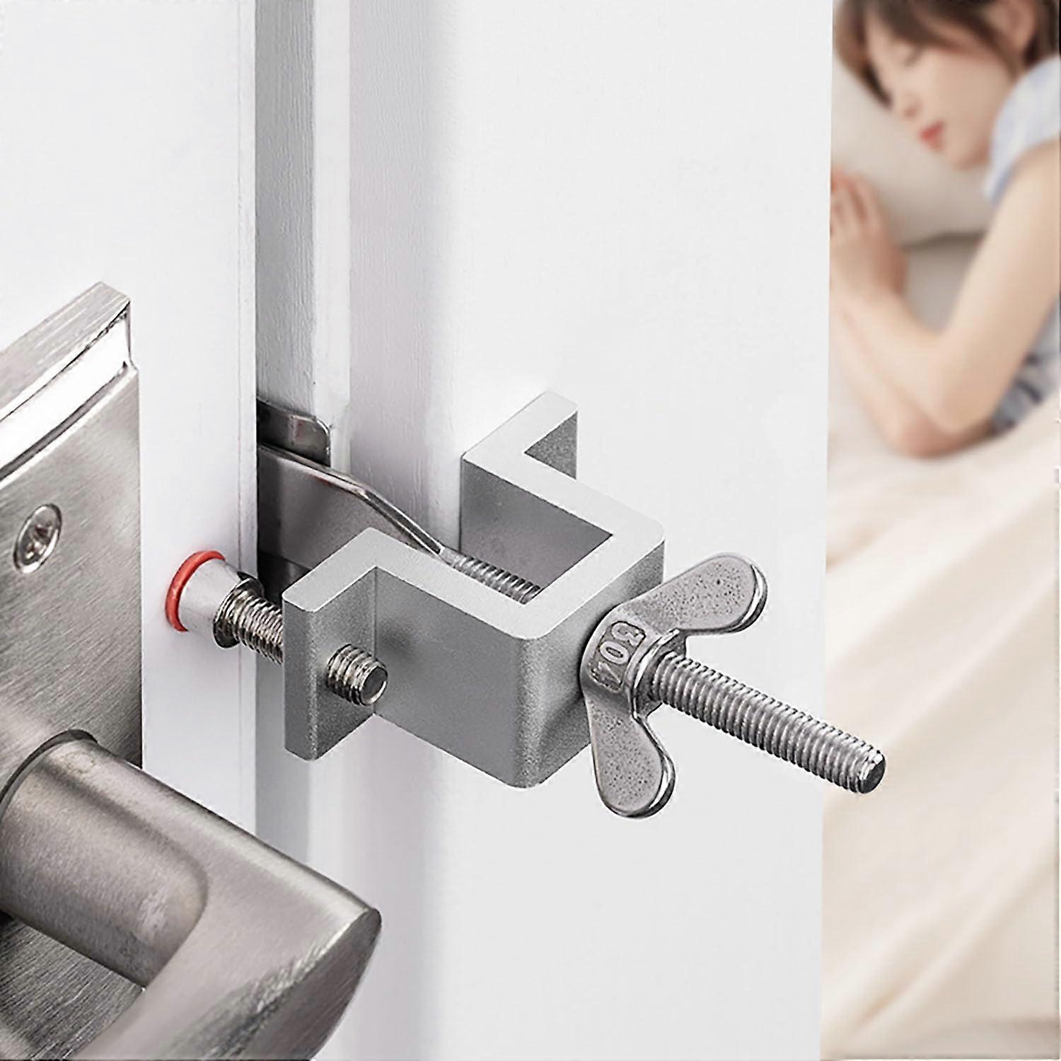 Hotel Door Lock - Portable Travel Door Lock with Adjustable Security Stop, Double Leveling Nut for Hotels and College Dorms