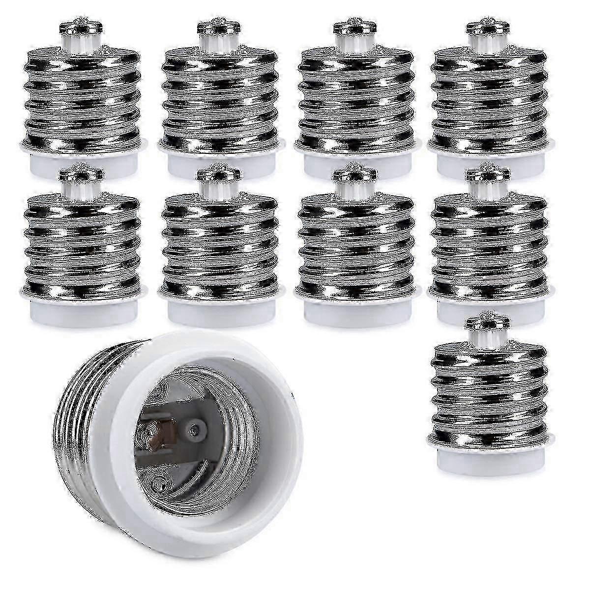 10x Socket Adapter - 10x E40 To E27 Socket Converter - E27 Base Lamp Holder Adapter for Halogen LED Bulbs