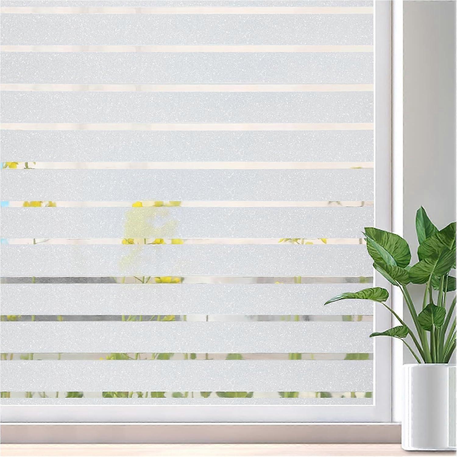 Electrostatic Striped Privacy Window Film Privacy & Light Blocking, No