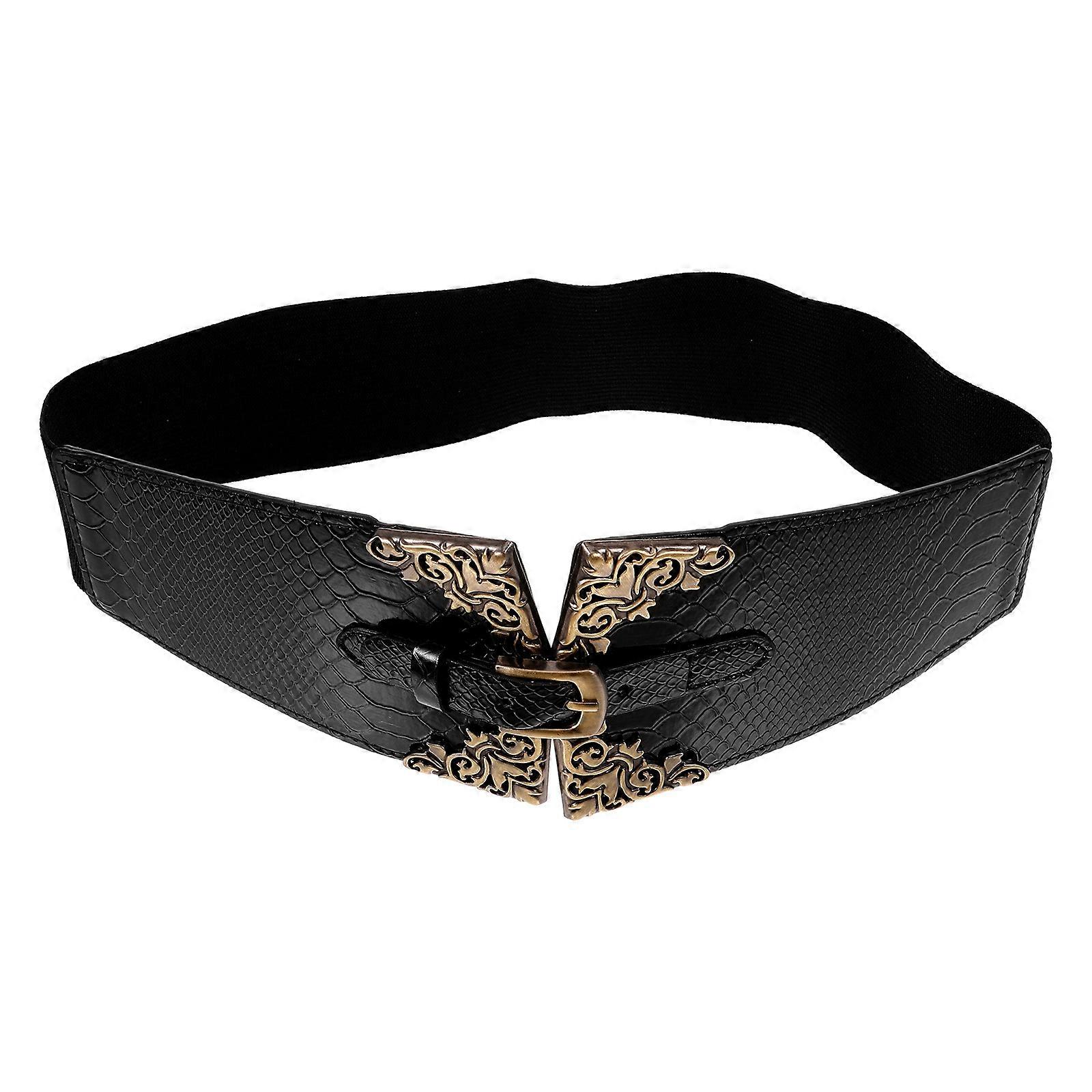 Elegant Wide Corset Belt for Women – Adjustable Elastic Waistband with Peacock Pattern, Comfortable & Versatile Fashion Accessory for Any Occasion