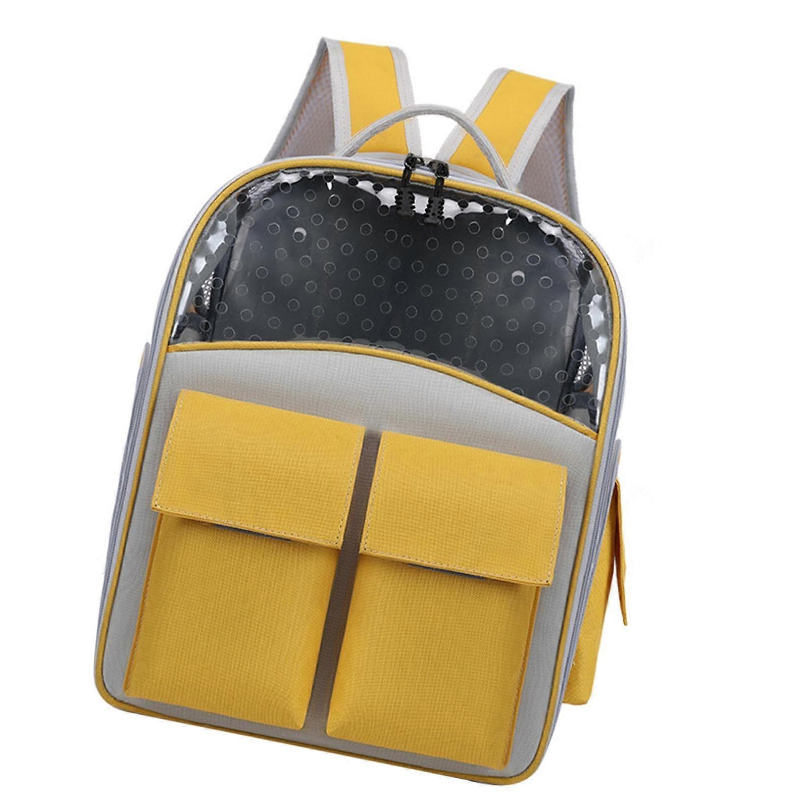 Cat Backpack Carrier For Hiking And Camping Breathable Lightweight Large Yellow Versatile
