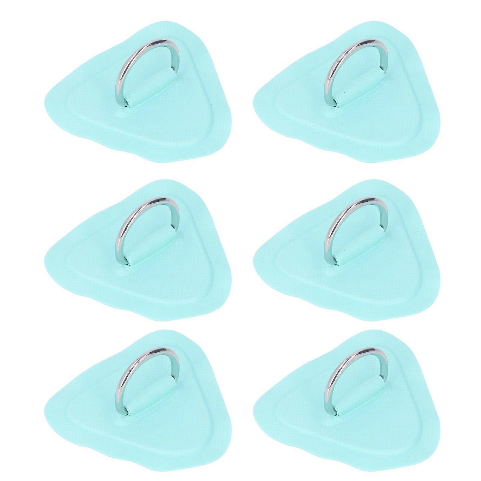 6Pcs PVC D Ring Patch Elastic Rope Set Stainless Steel D Ring Patch Bungee Cord Set for Inflatable Boats Canoes Kayaks Surfboards Vertical Paddle Boa