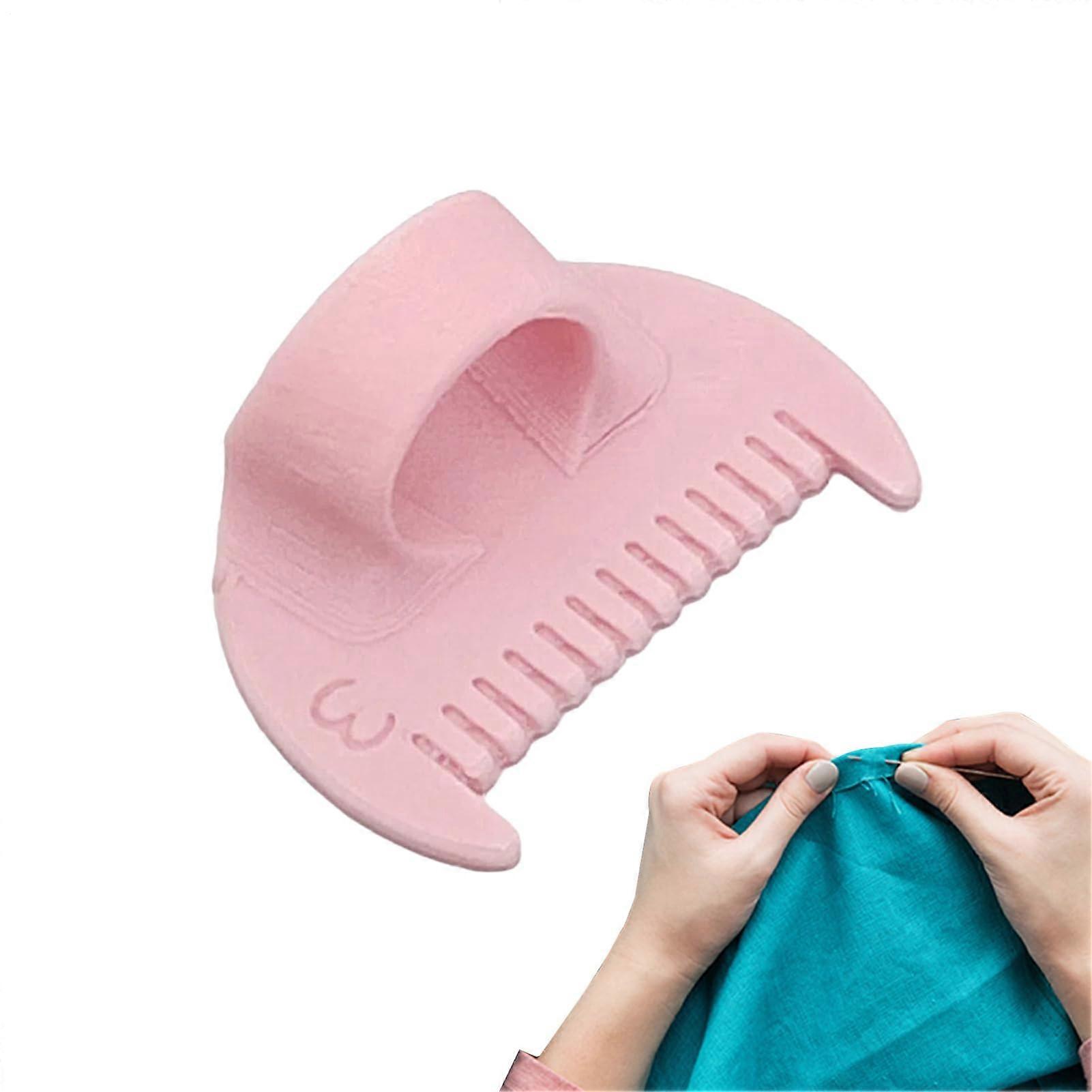 Hand Stitching Guide, Finger Template NENSE NEEDLE MEASUREMENT TOOL Thimble Needle Indicator Pink