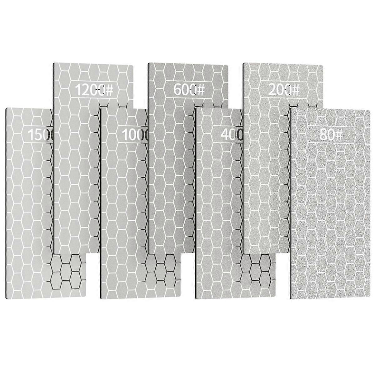 7PCS Diamond Sharpening Stones,Knife Sharpener Stone Grit Diamond Sharpener Plate for Kitchen Outdoo