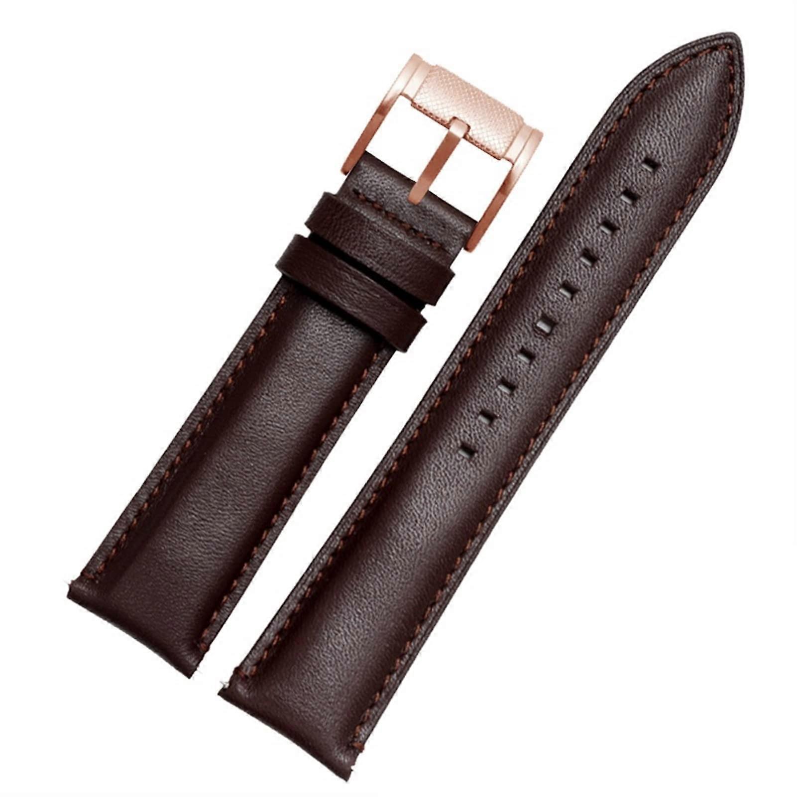 20mm 22mm Pasek do zegarka ze skóry bydlęcej do Fossil BQ2363/2453 ME3099 3052 3054 FS5380/5453 FS4735 FS4812 brązowe różowe złoto 24mm
