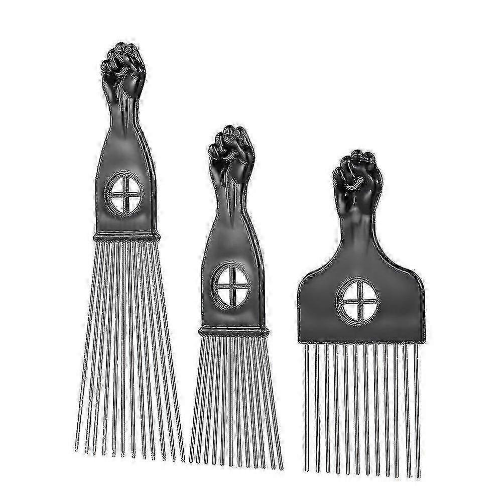 3pcs Metall Afro Kamm Pick Kamm Frisur Styling Tool