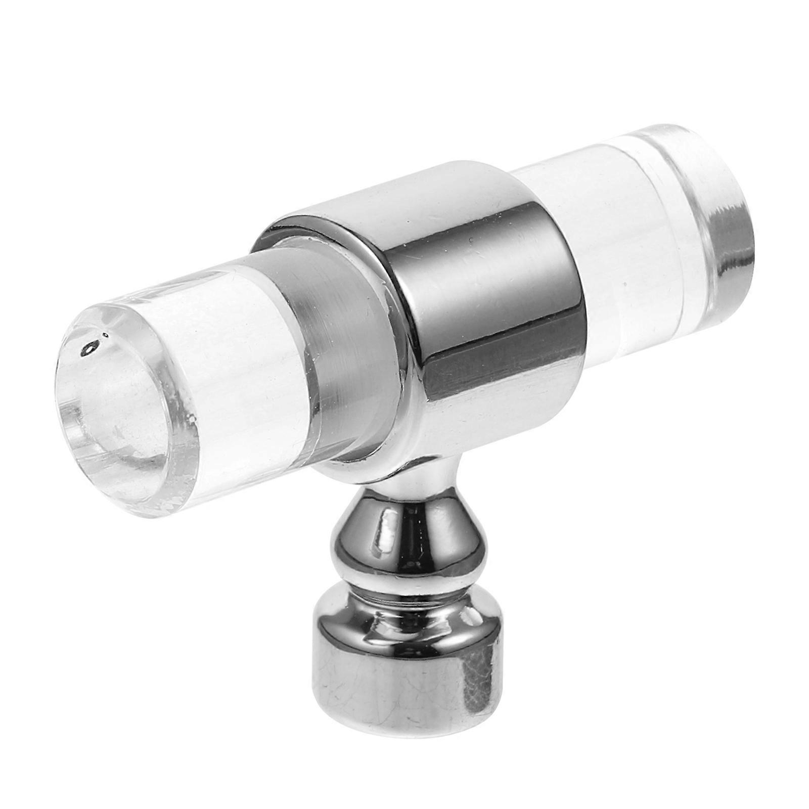 Shaped Acrylic Cabinet Handles, Durable Chrome Pulls for Wardrobes & Closets, Stylish Single Design for Easy Replacement & Modern Decor