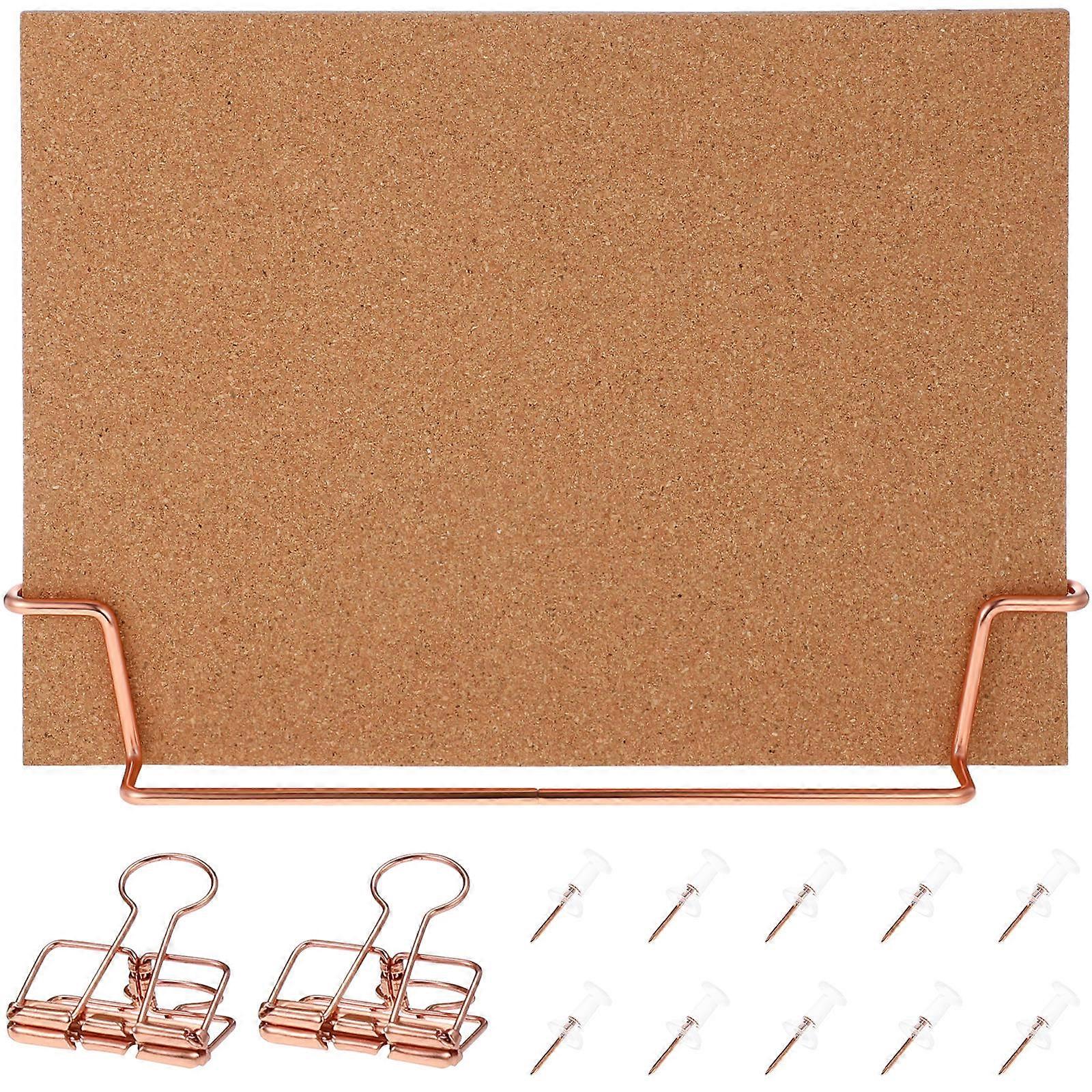 Desk Bulletin Board with Stand Rectangular Design for Desk Class Dorm 12.60 x 9.06 Inches 1Pack