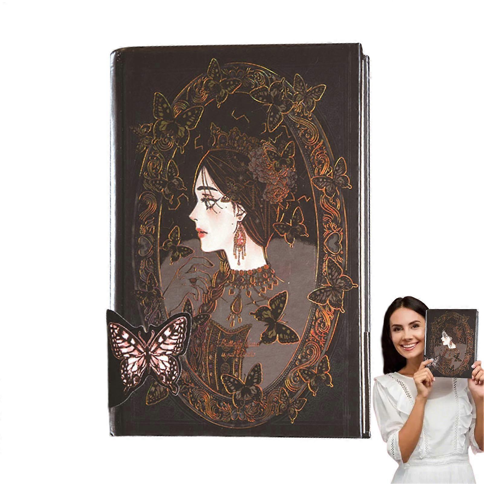 Gothic Notebook, Vintage Notebook Gothic Style Colorful Page Illustration Handbook
