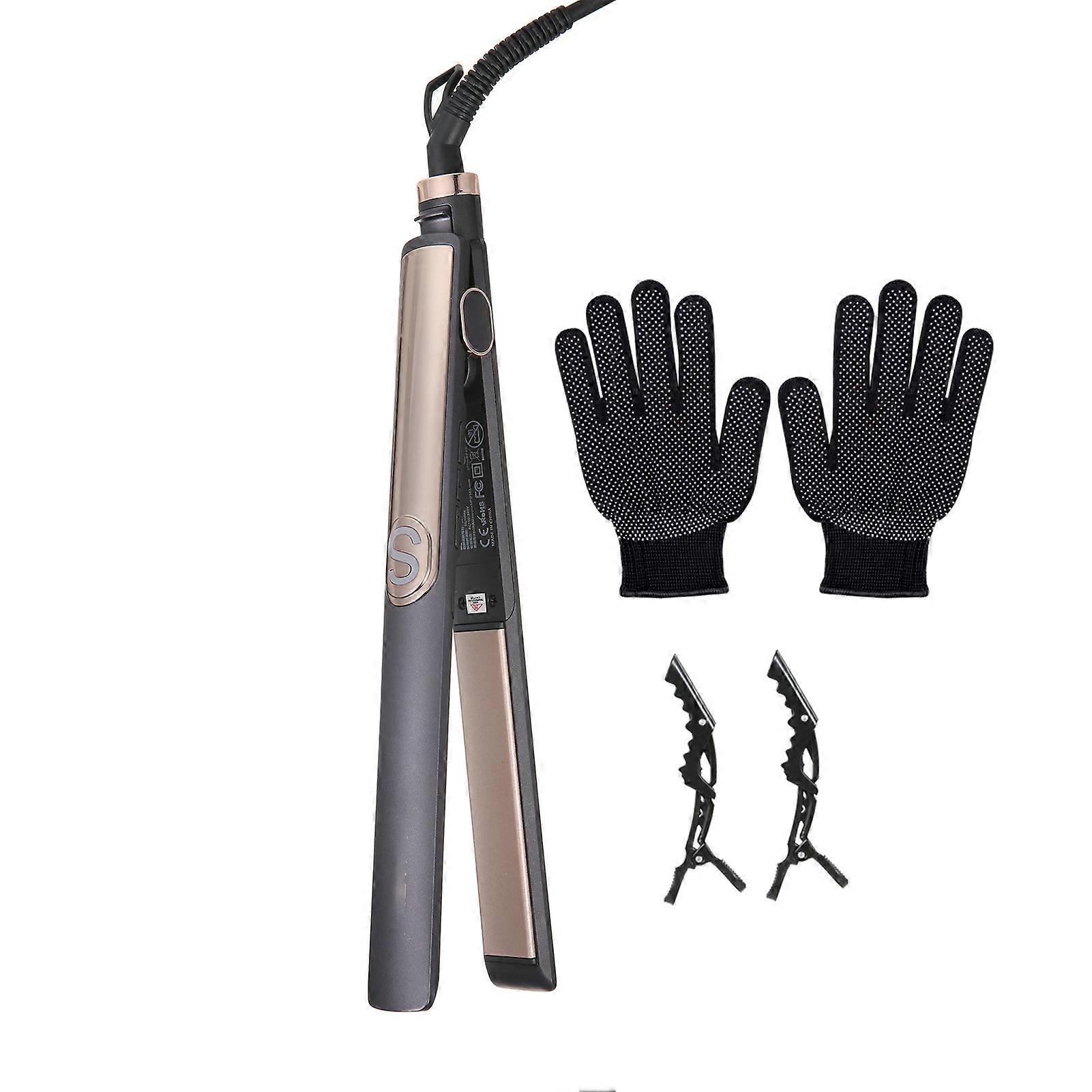 Portable 2-in-1 Ionic Hair Straightener with Temp Adjustment