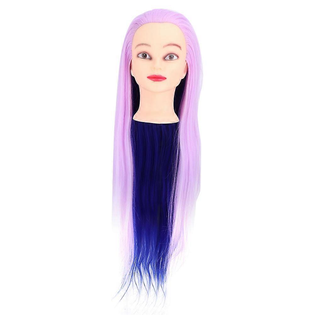Blu Viola Parrucchiere Formazione Mannequin Testa con Capelli
