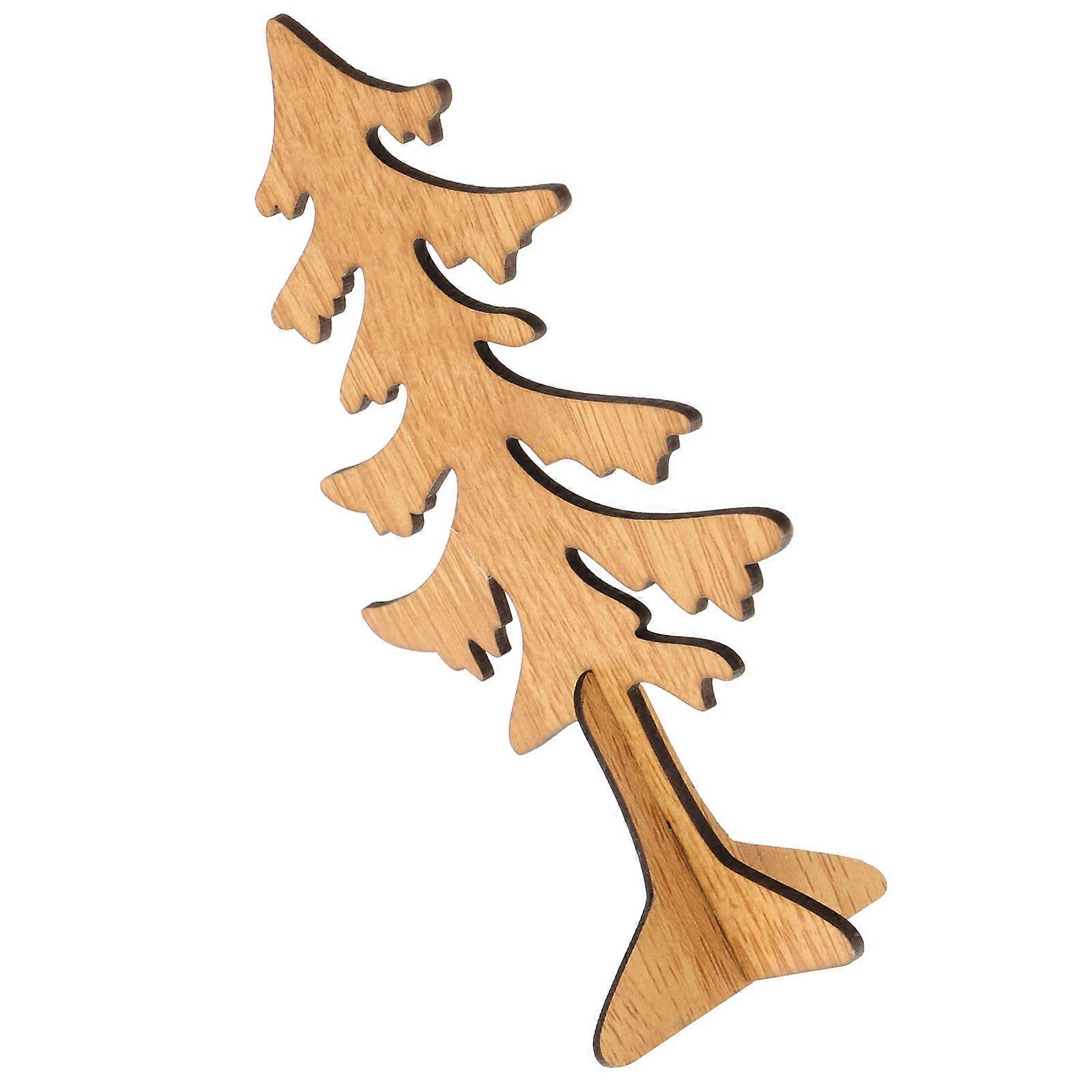 Desktop Ornaments Tree Mini Desktop Cross Christmas Tree Bamboo Christmas Party Decorative 1Pack