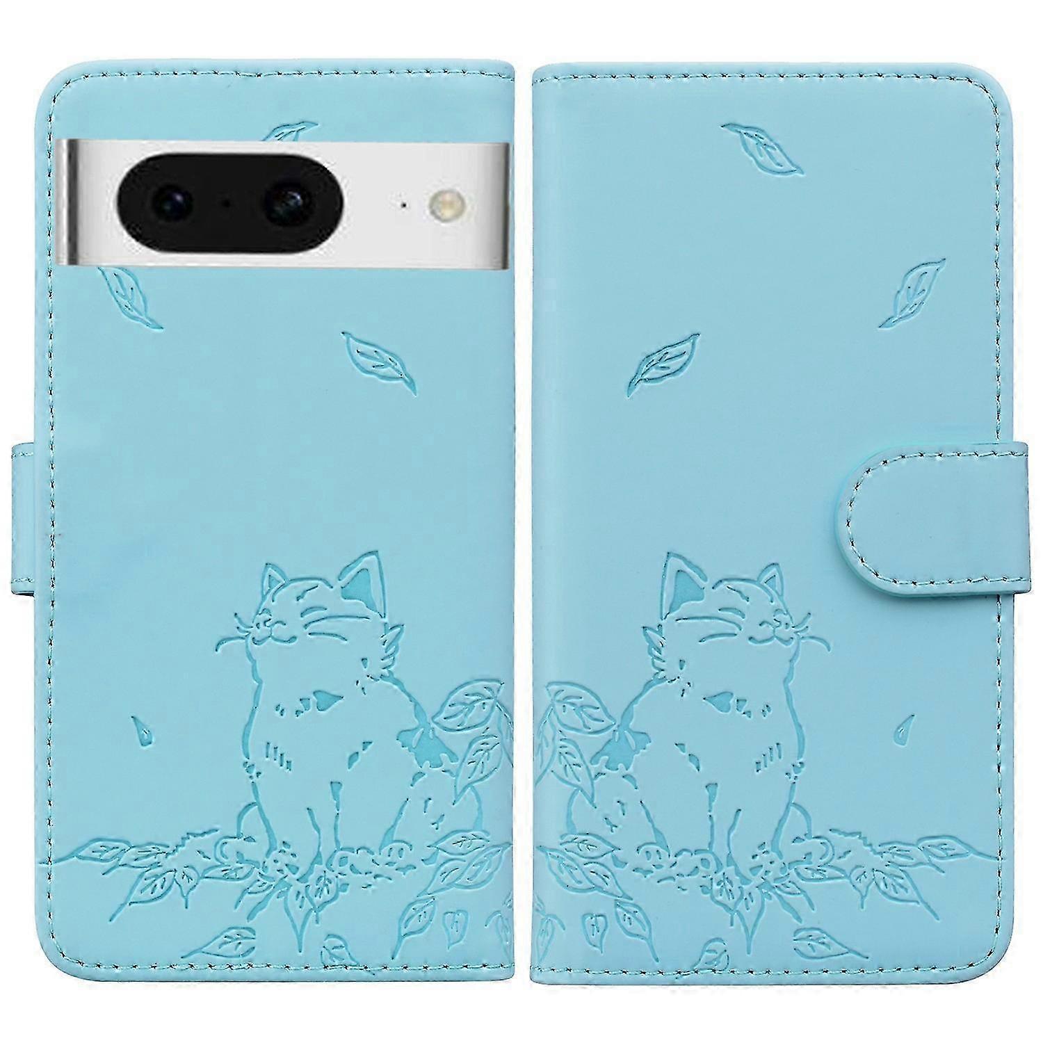 Google Pixel 8 Wallet Case with Cat Pattern - Leather Phone Cover for Pixel 8