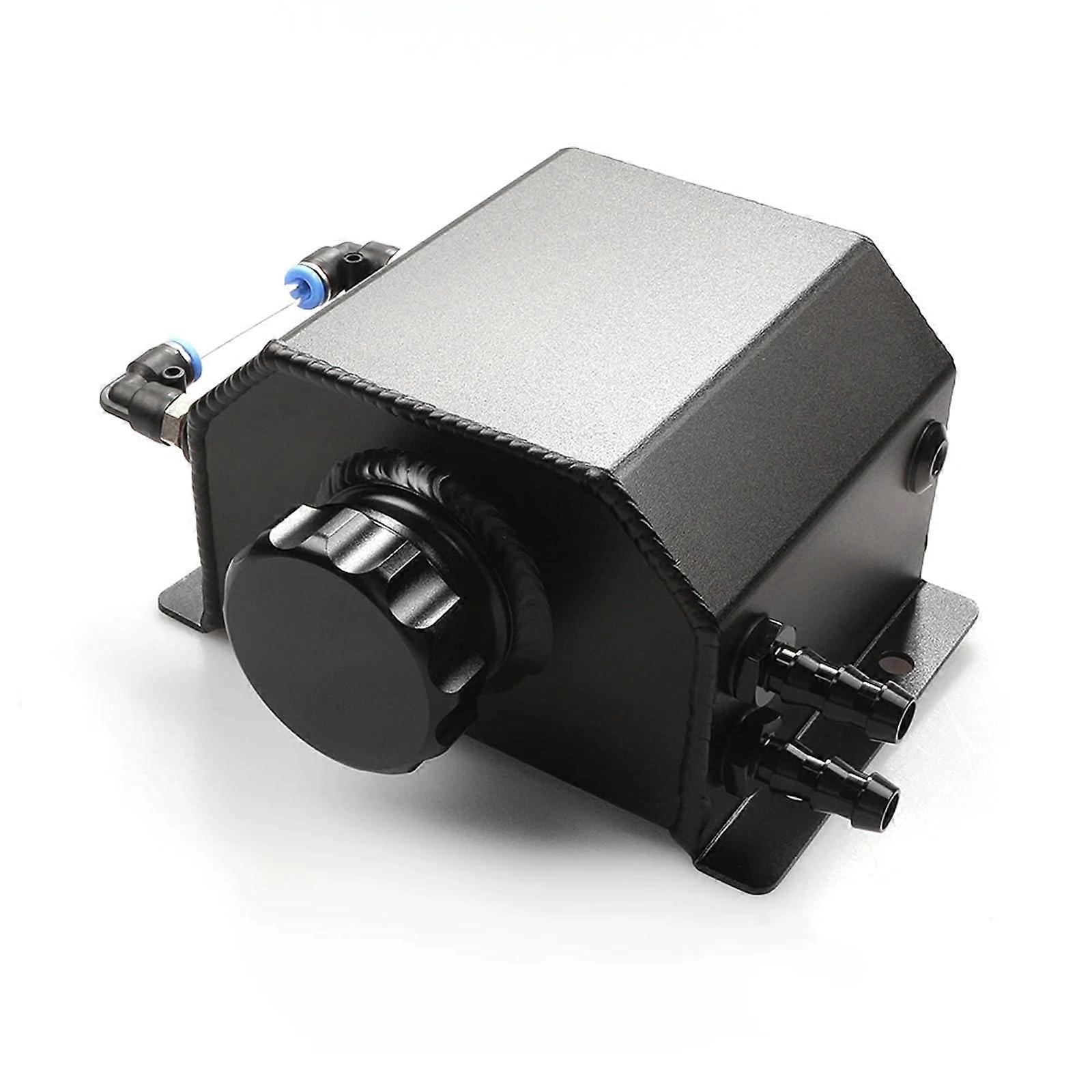 Kühlwasserbehälter Universal Aluminium Oil Catch Can Reservoir Tank 1L/2L Black with Drain Plug and Overflow Feature