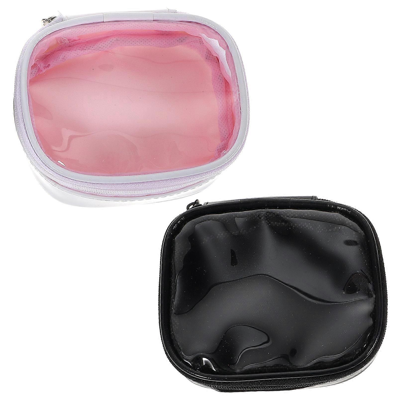 Φορητό Γυαλιά Τσάντα Γυναικών Φερμουάρ Μεγάλης Χωρητικότητας Σχέδιο Rose Κόκκινο Χρώμα 2Pcs