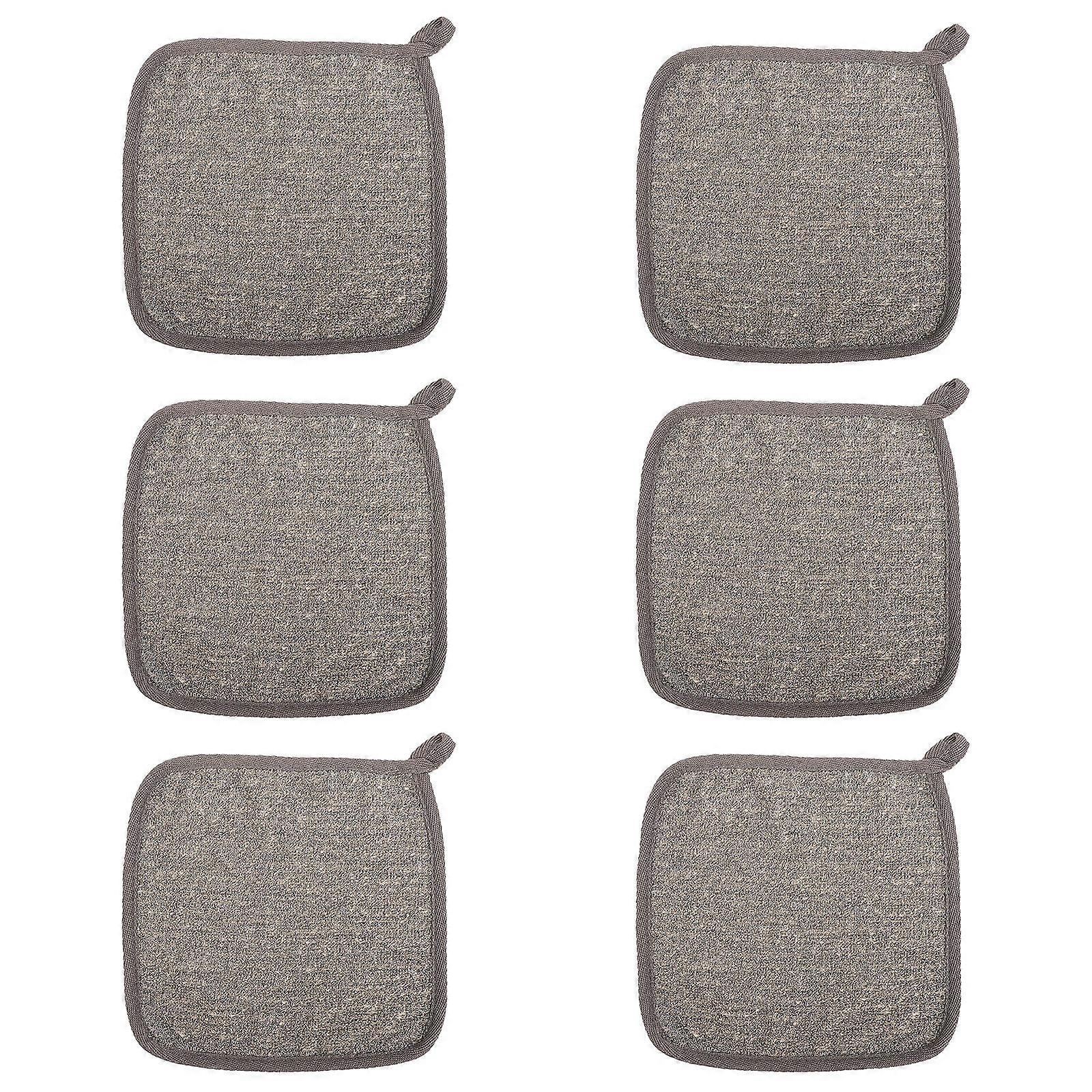 Body Washing Scrubbers Shower Cloth Body Bamboo Charcoal Rectangular Scrubbing 6Pcs