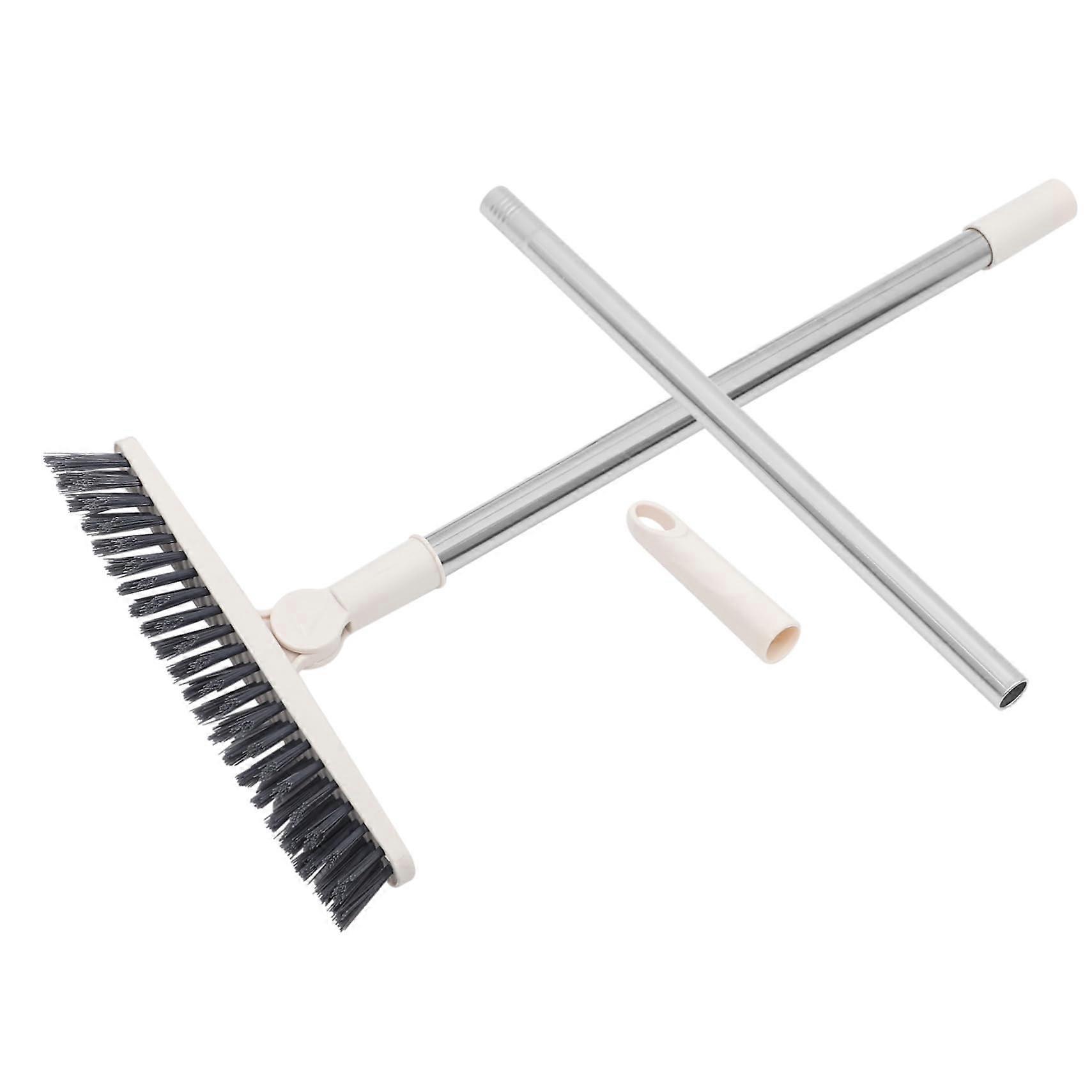 Floor brush with handle – Rotating shower scrubber for cleaning tiles, sinks, and bathrooms.
