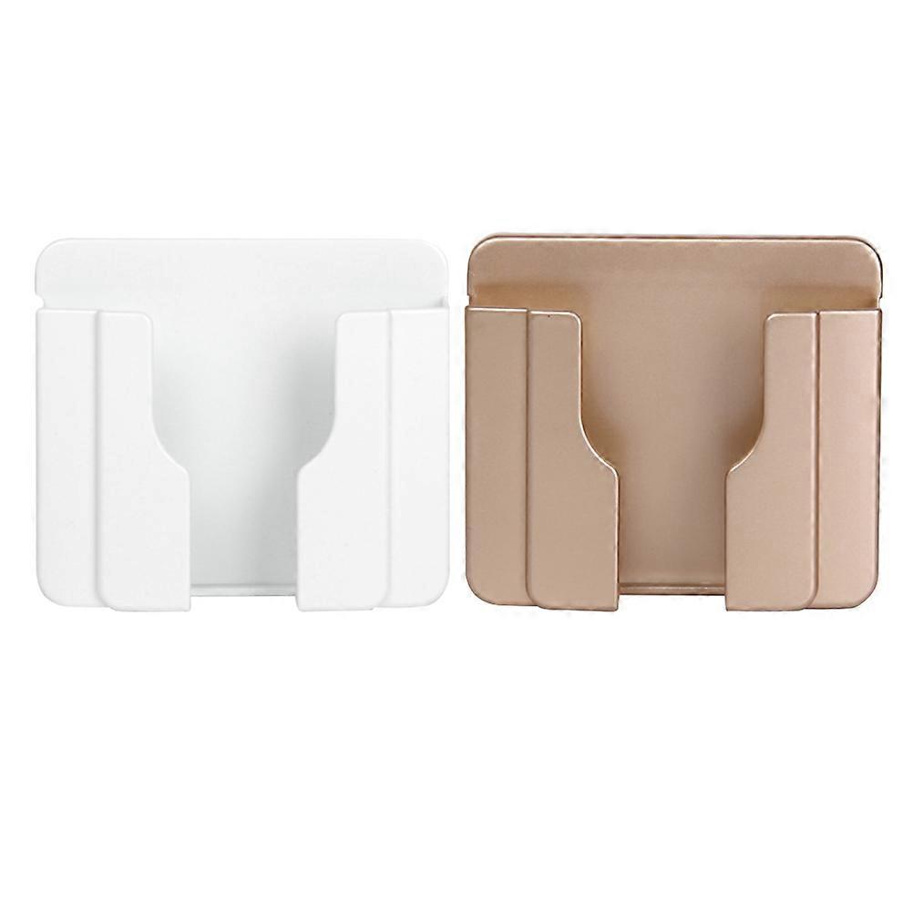Mobile Wall Stand Cable Management Adhesive Phone Bracket for Dormitory Kitchen Golden 2Pack