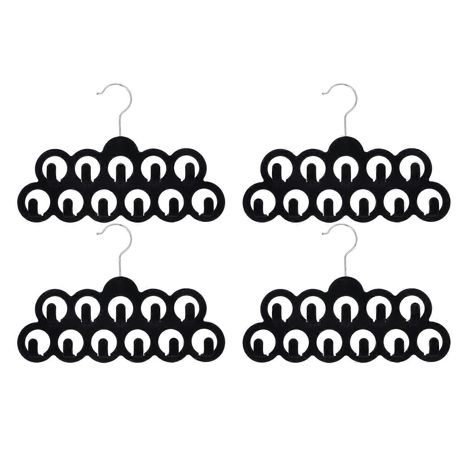 Tie Hangers Non Slip Multi Function Space Saving Black 4Pcs