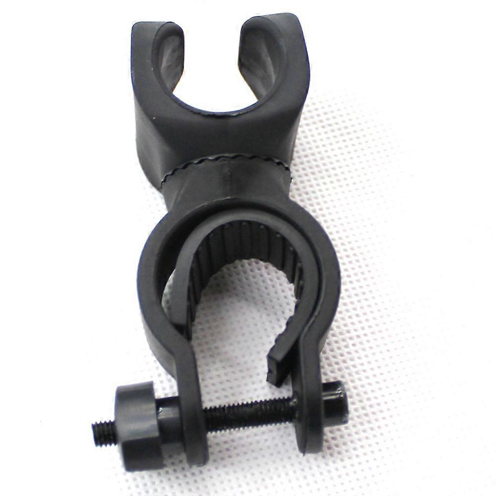 Bike Flashlight Mount Holder with Rubber Pad for Handlebar Use Adjustable 360 Degree Rotation Black