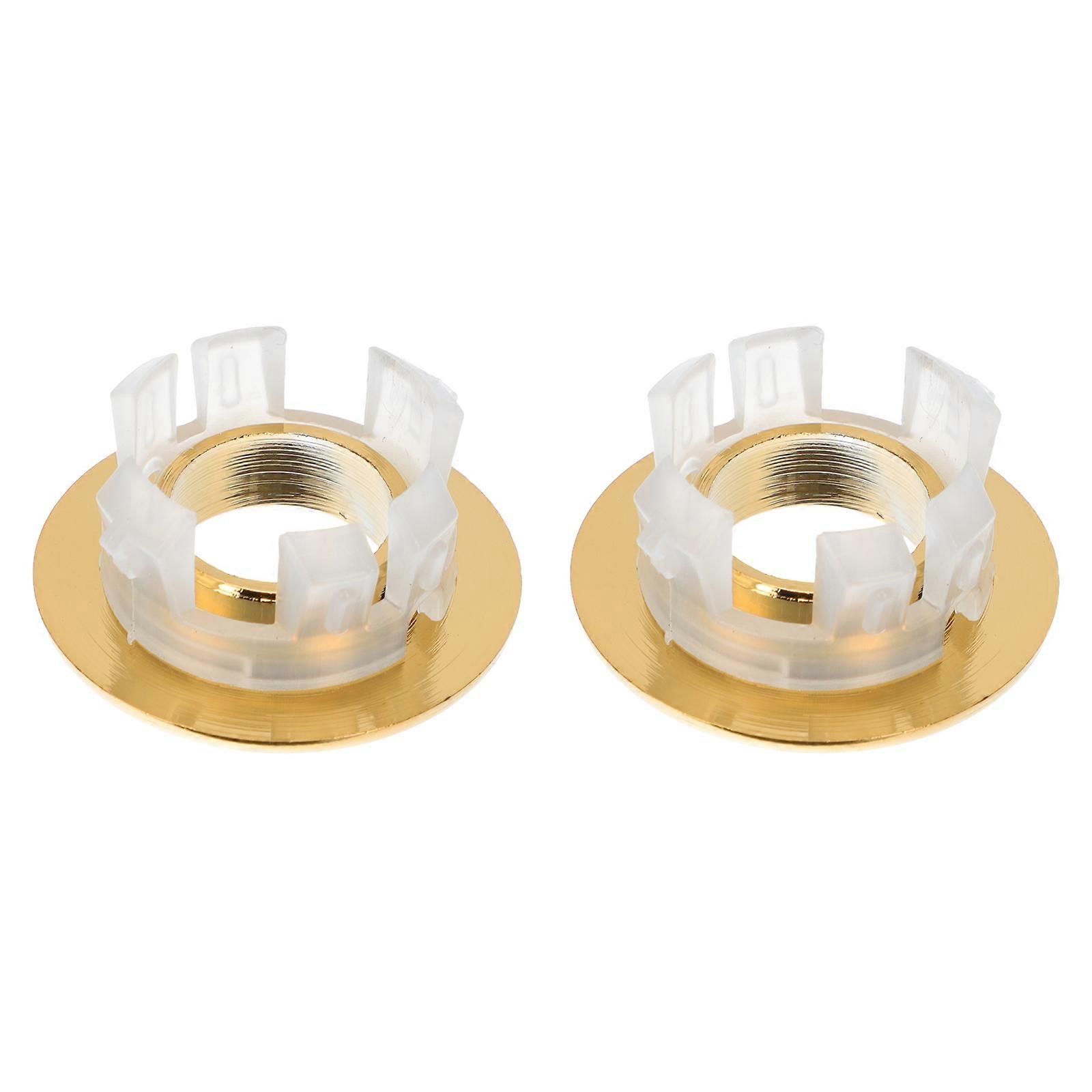 Bathroom Sink Overflow Covers Easy Installation Circular Anti-Clogging Golden Color 2Pack