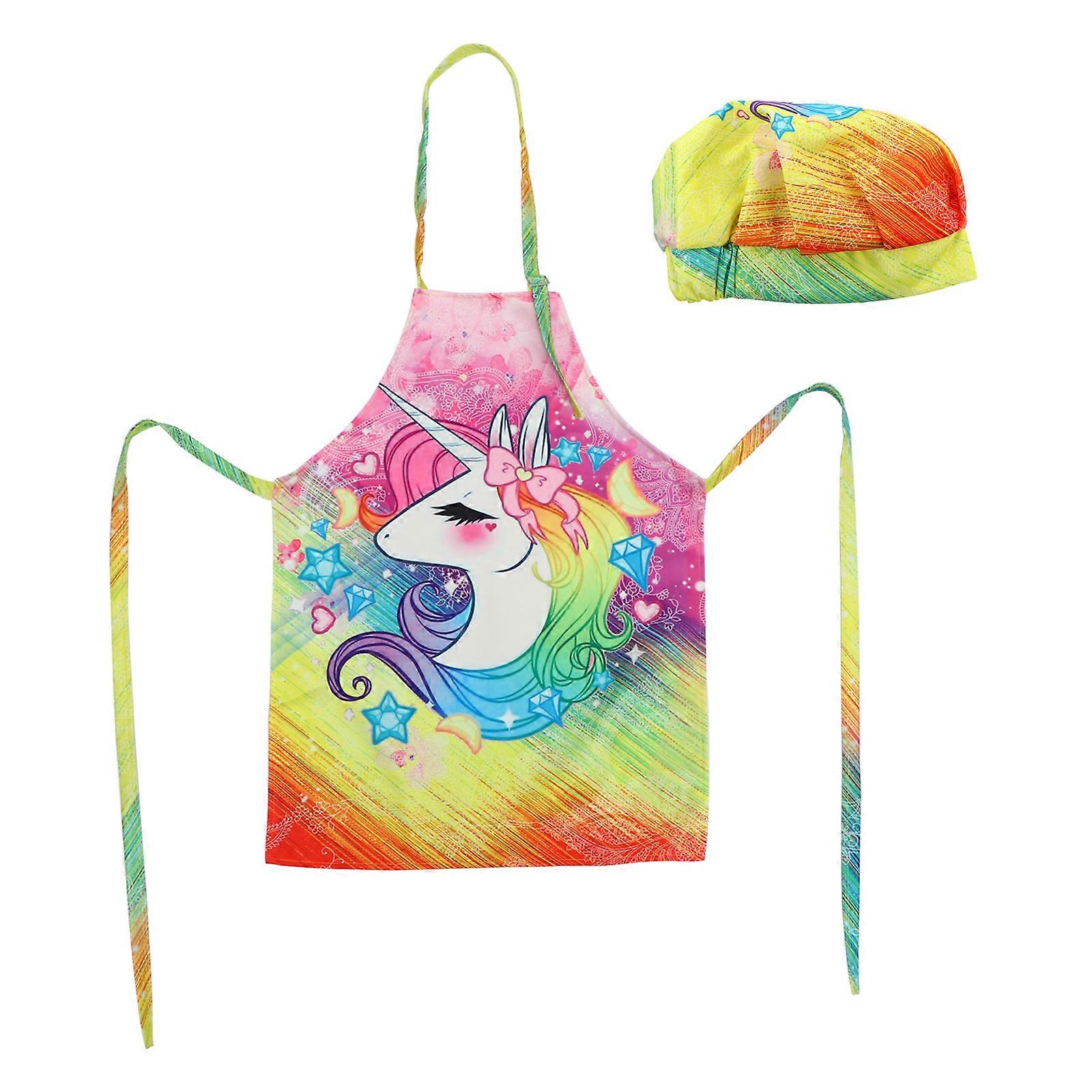 Little Girl Apron Polyester Fiber Smocks for Children in Assorted Color 1Set