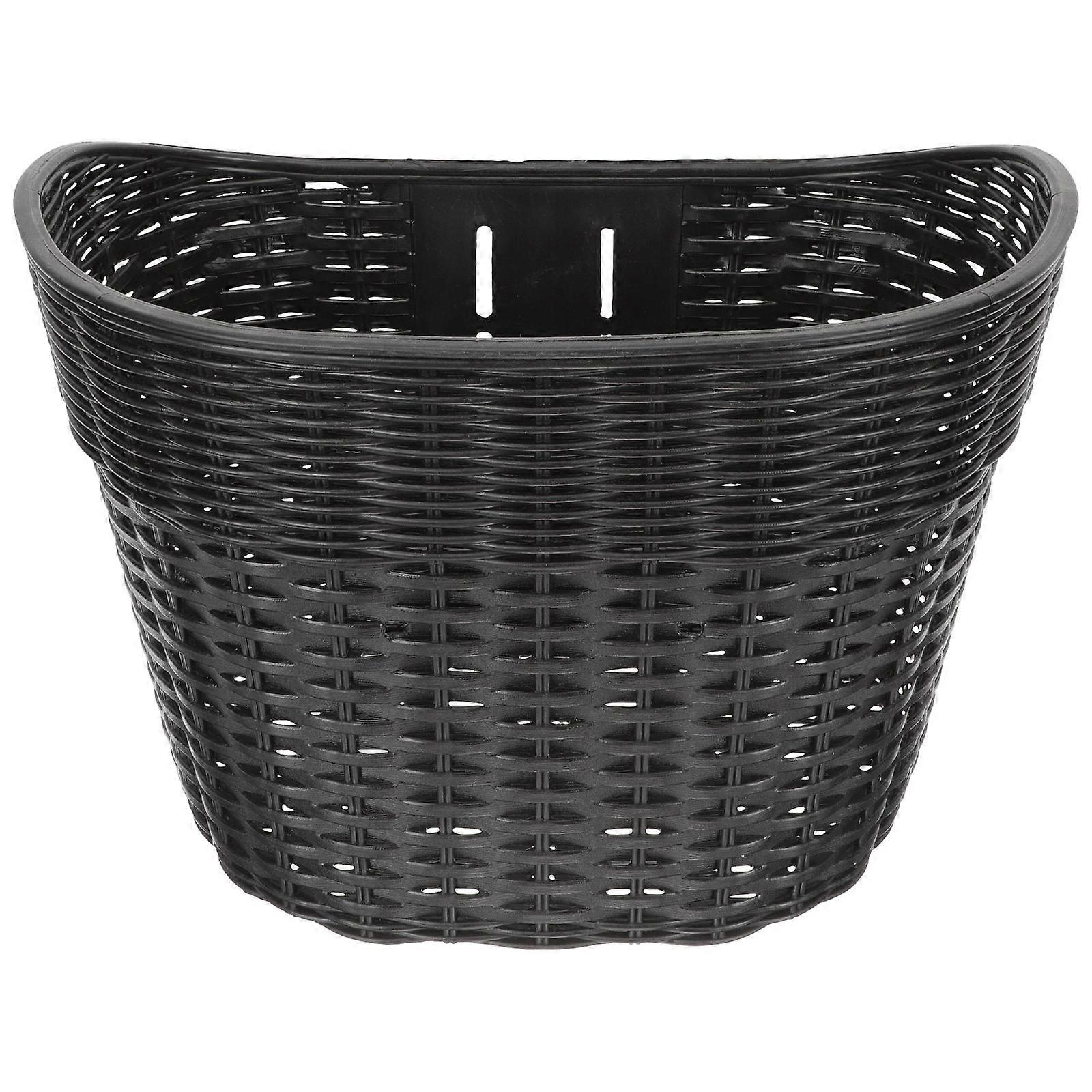 Delicate Bicycle Basket For Daily Use Rectangular Shape Bike Accessory 33X24X22Cm Black 1Pcs