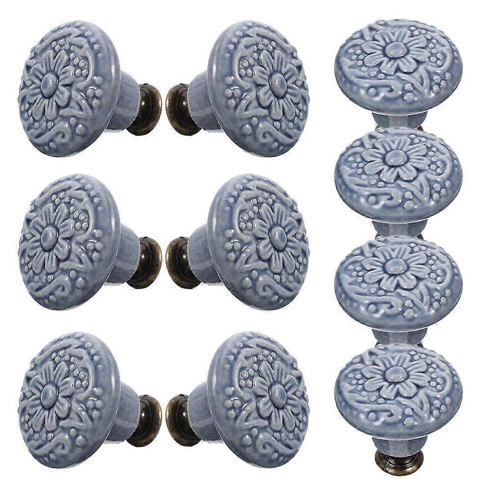 Creative Ceramic Cabinet Knobs for Home Use Blue Furniture Pull Handles Simple Pieces