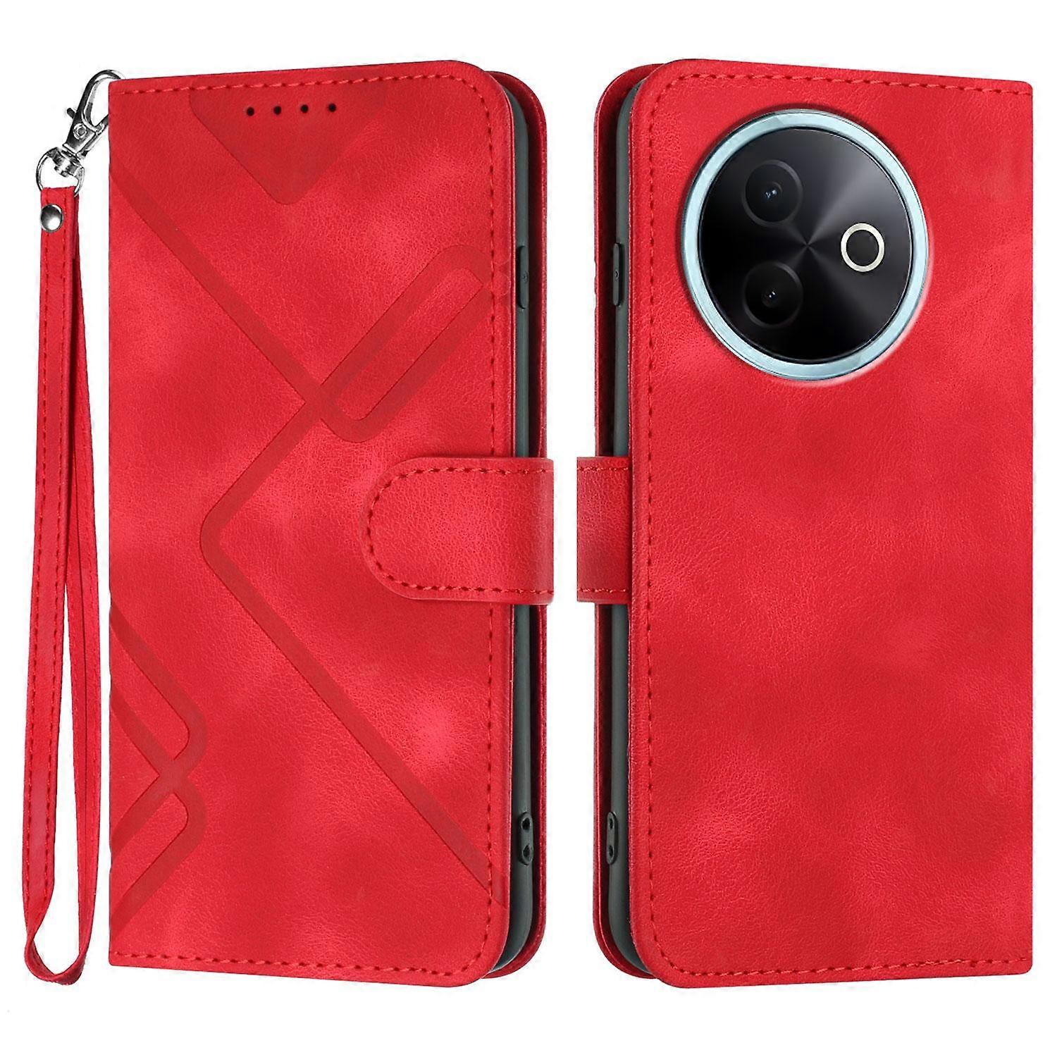 Line Pattern Skin Feel Leather Phone Case