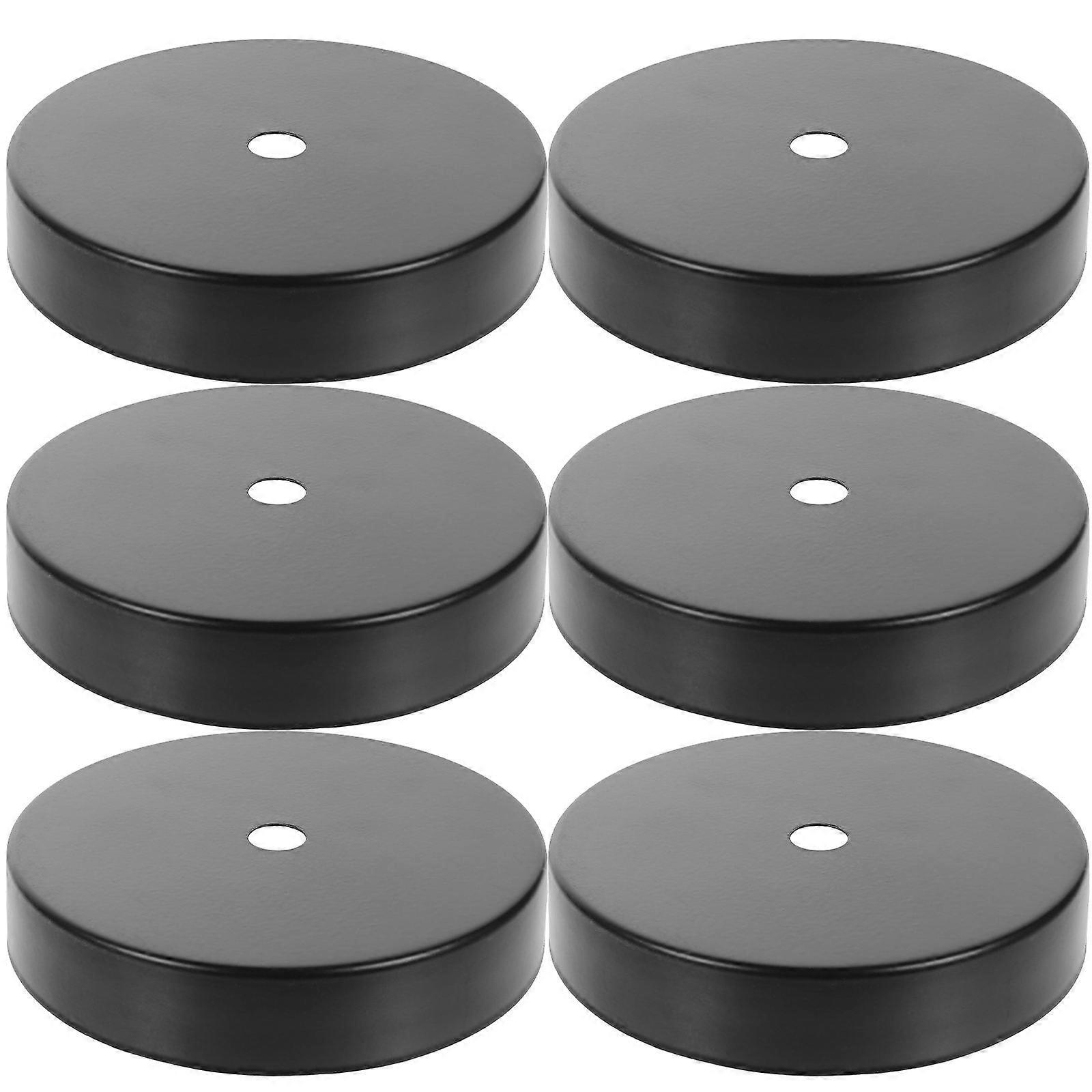 Canopy Lights Cover Ceiling Light Base Holder 6Pcs Black Metal Square For Coffee Shops