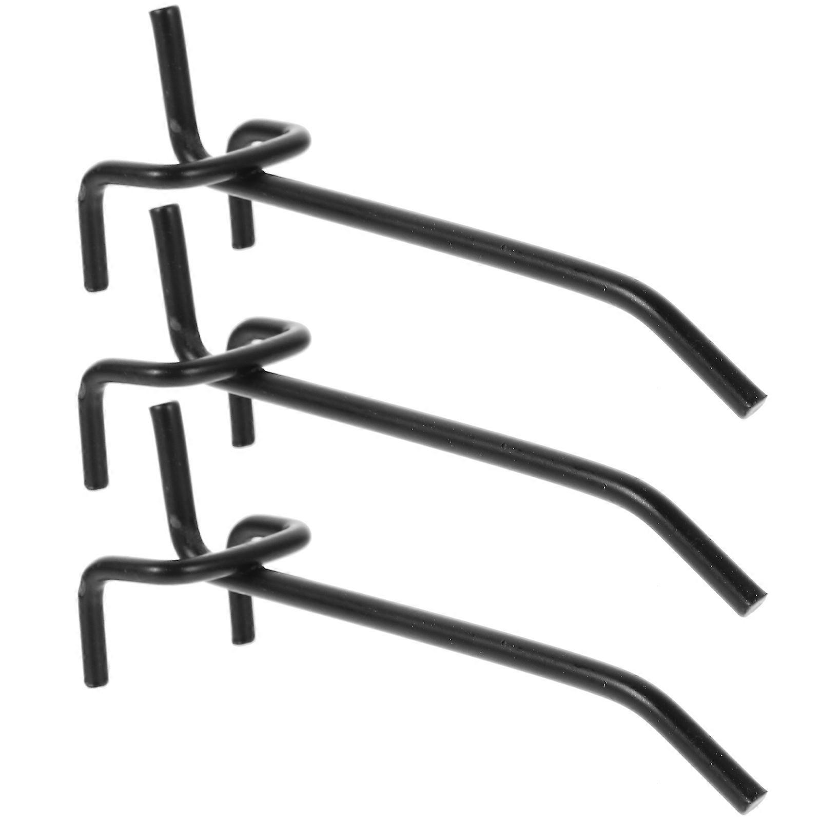3pcs Black Pegboard Hanging Hooks, Sturdy Stainless Steel, Fits Standard Spacing, Easy Installation for Home & Workshop Organization