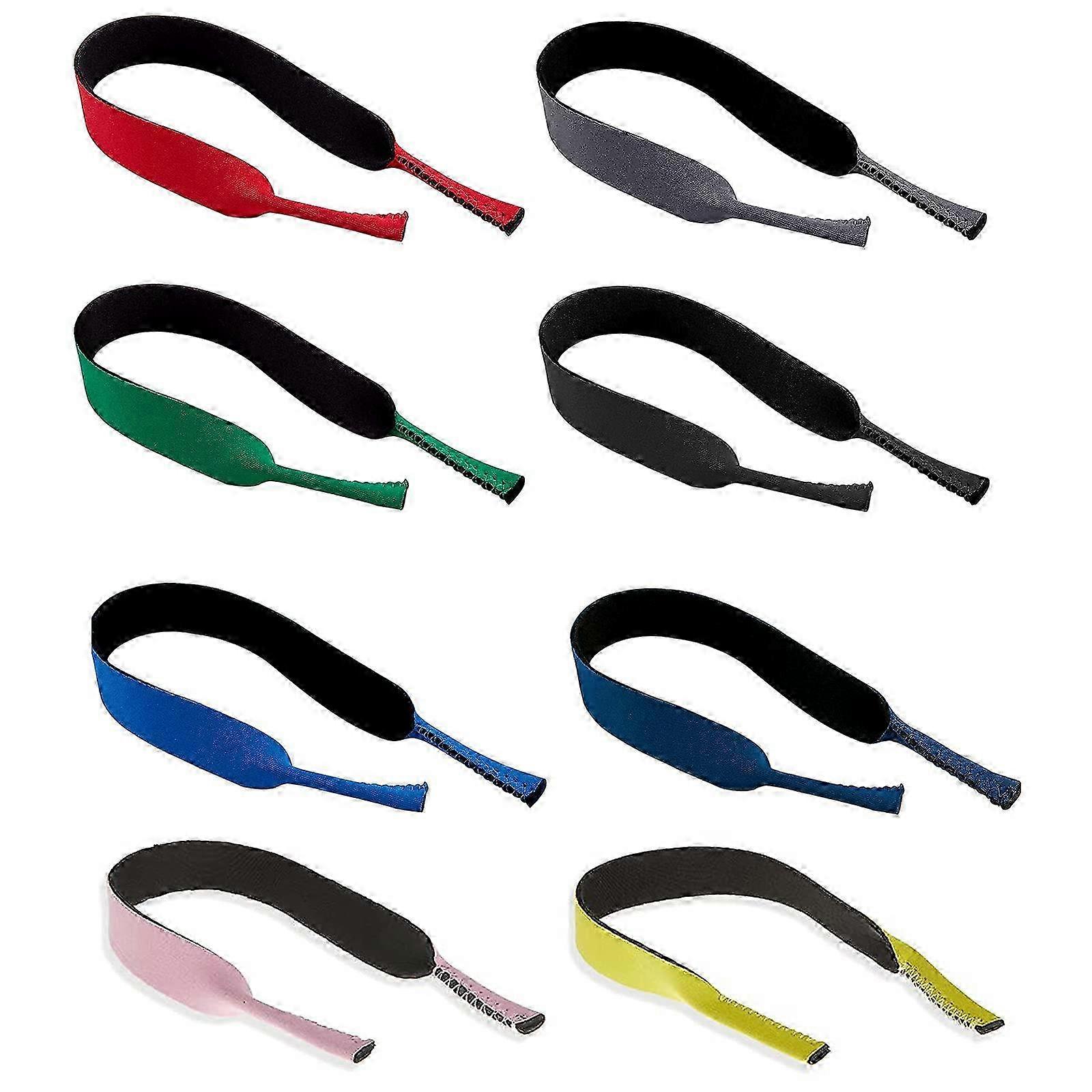 8 Pack Neoprene Secure Elastic Cord Retainer Strap Band For Sports Eyeglass And Sunglass, Eyewear Holder Strap