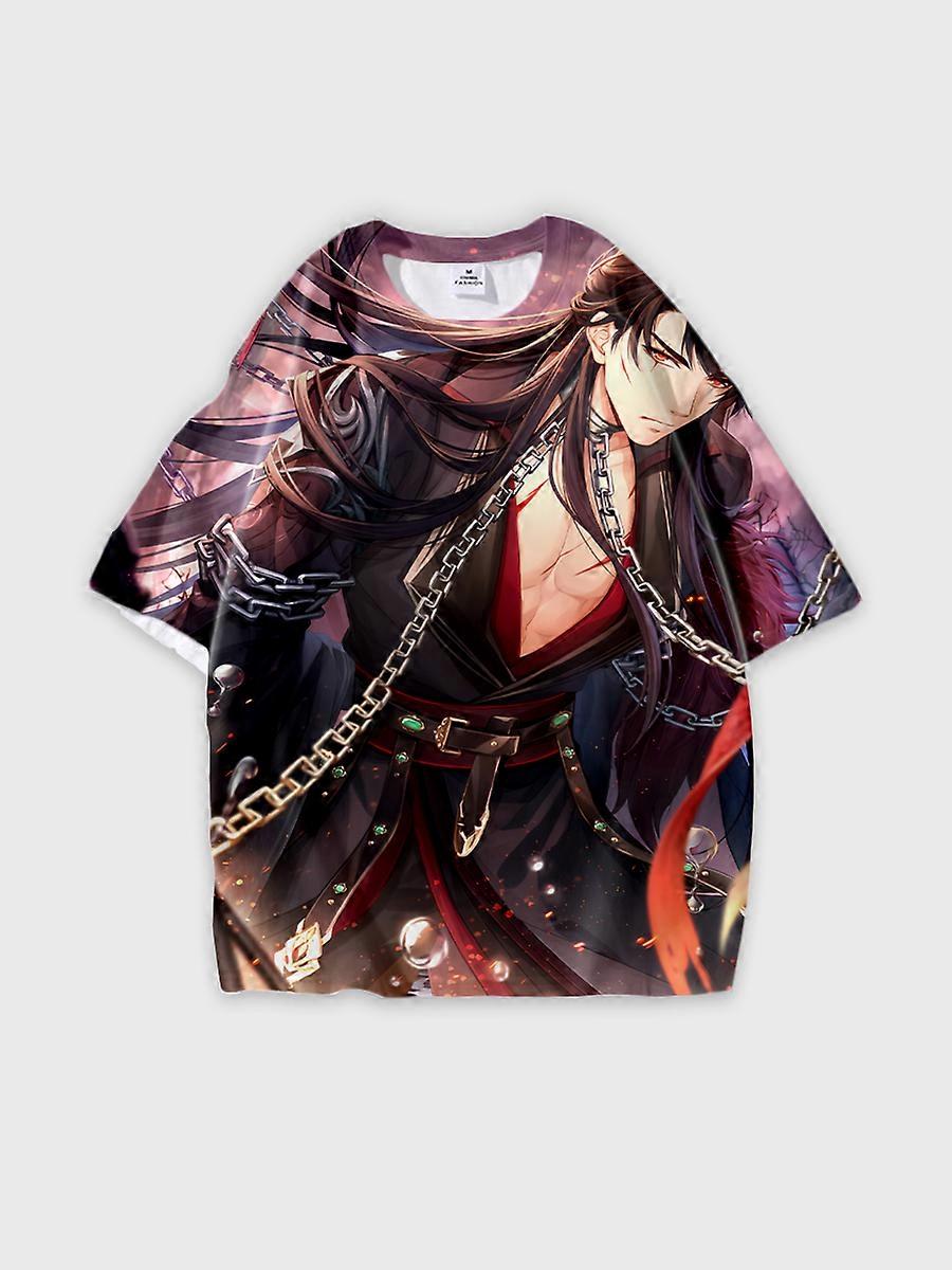 T-shirt round neck Role Pattern loose short sleeve E3343