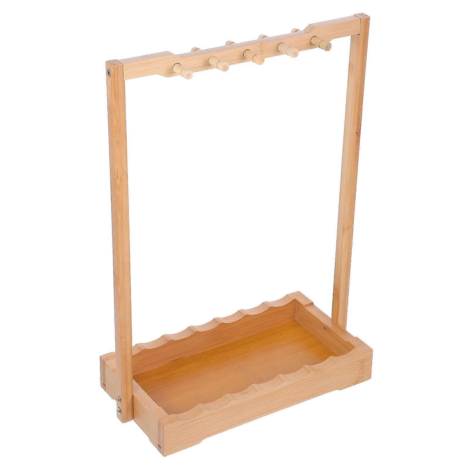 Traditional Brush Stand Bamboo Calligraphy Shelf Hanger Vintage Design Office Workers Workplace Organization Rectangular Shape 1 Piece