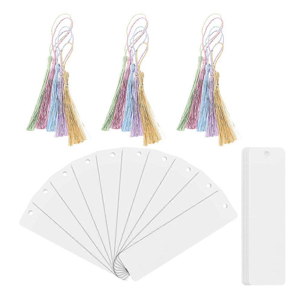 1 Set Delicate Acrylic Bookmarks Blanks with Tassel for DIY Unfinished Bookmark and Acrylic Markers