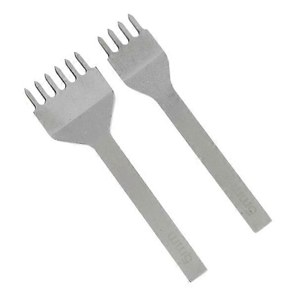 2pcs leather stitching awl 5mm 4 teeth 6 teeth, DIY round leather punch