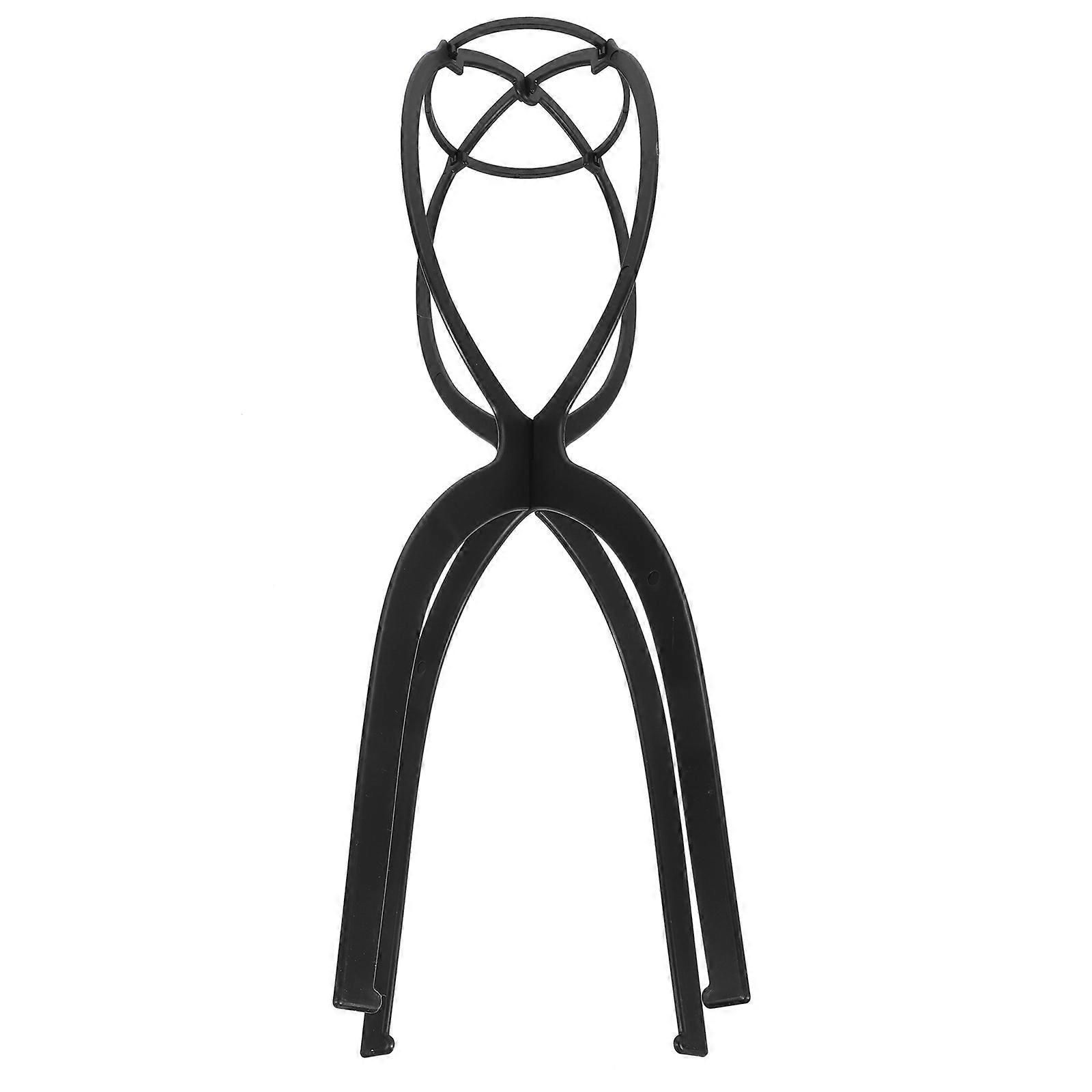 Black Plastic Wig Display Holder for Salon Use Durable Smooth Surface 1Piece
