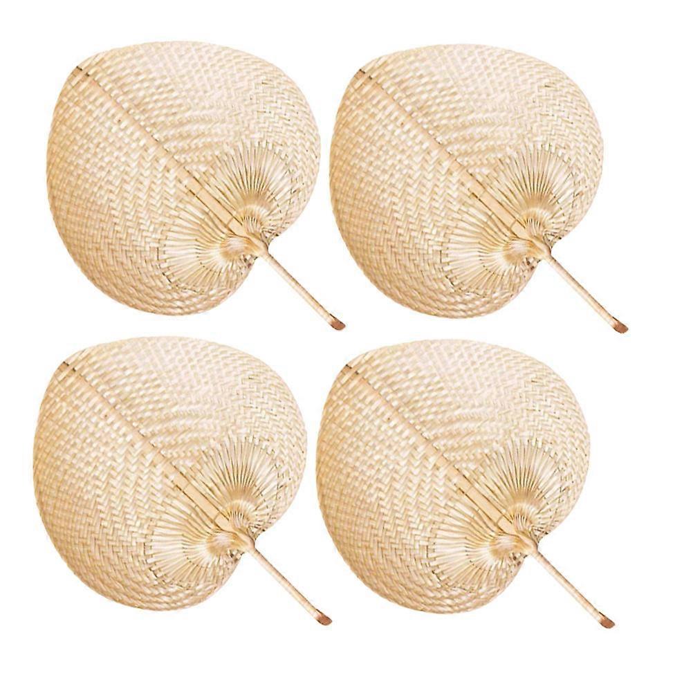 Manual Bamboo Hand Fan Set of 4 – Lightweight Portable Cooling Fans with Classic Chinese Style, Decorative Summer Fans for Home, Office, Dance &