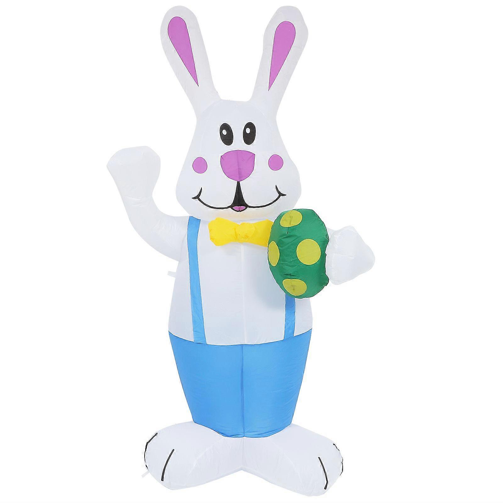 1 Set Luminous Easter Rabbit Decoration Garden Inflatable Bunny Model (EU Plug)