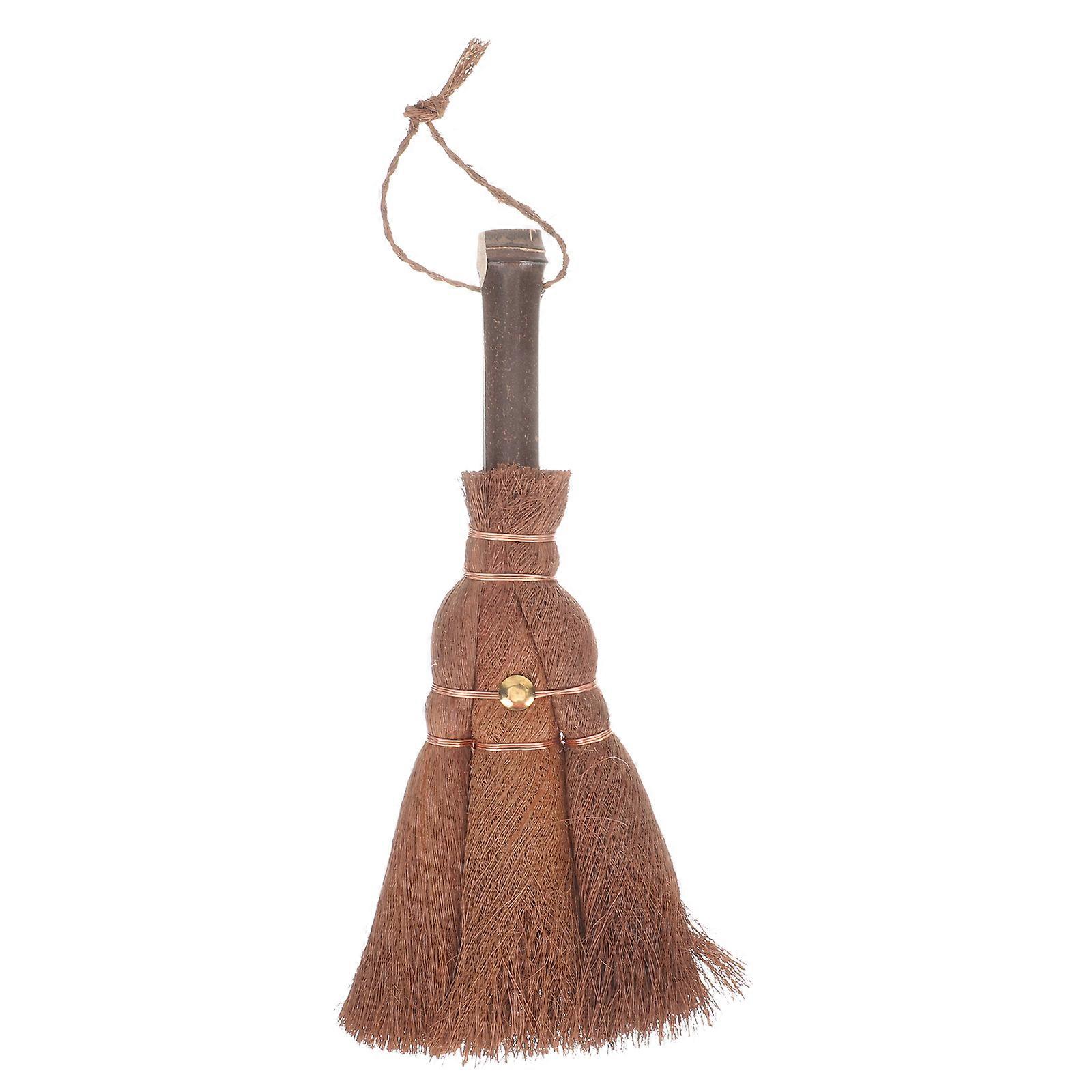 Light Brown Hand Woven Straw Broom for Effective Cleaning Use Synthesis Material Small Size