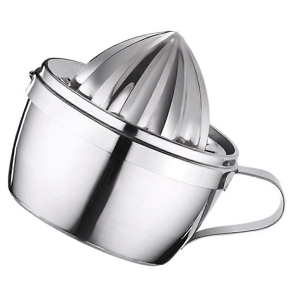 Stainless Steel Manual Juicer Portable Multi functional Orange and Lemon Squeezer 1 Set (Silver)