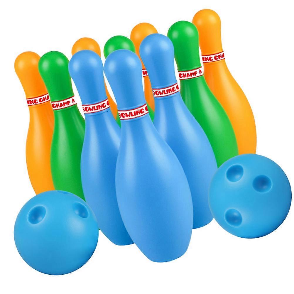 Funny Bowling Game Set with Random Color Balls and Pins for Educational Play