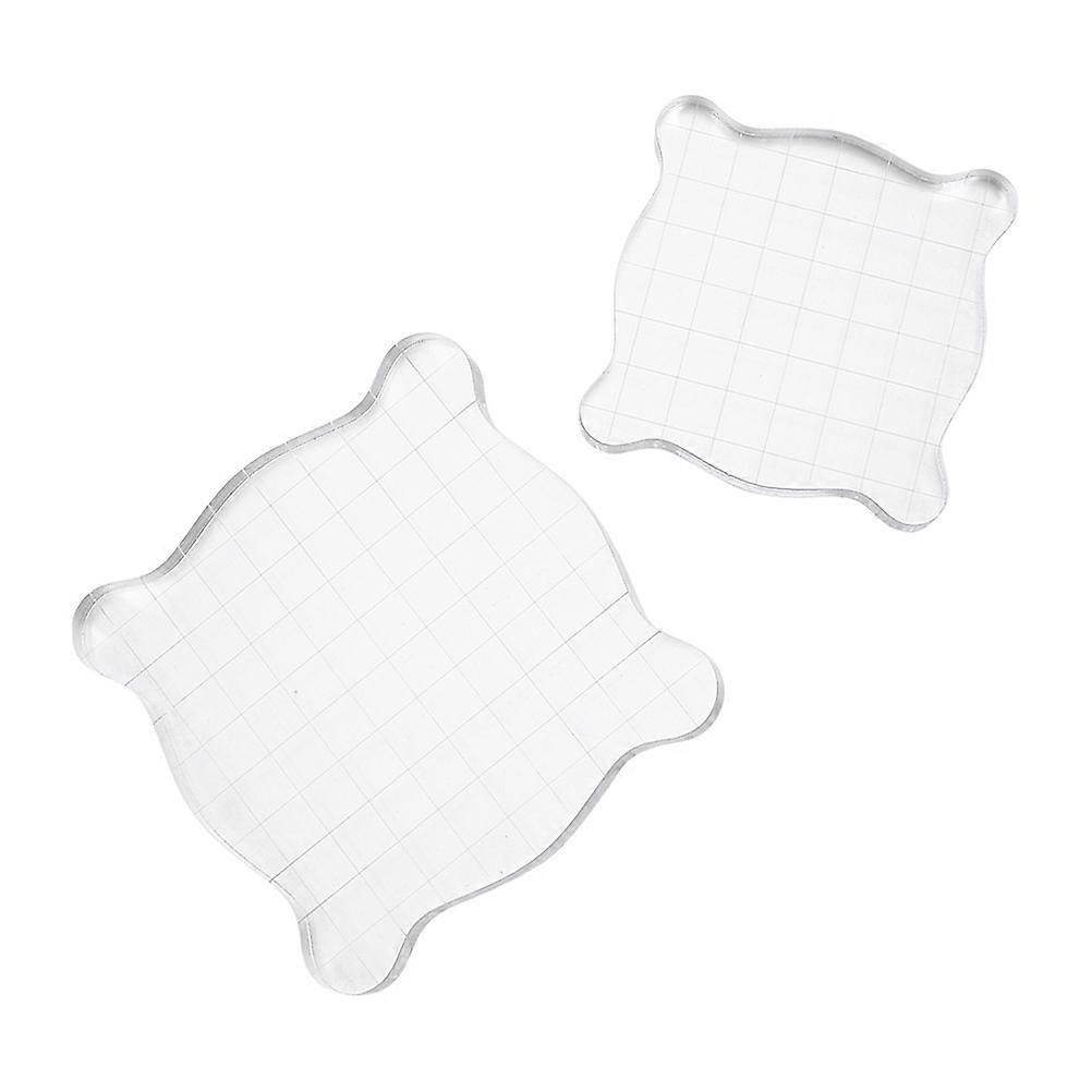 2Pcs Acrylic Stamping Blocks Transparent Stamp Plates DIY Accessories