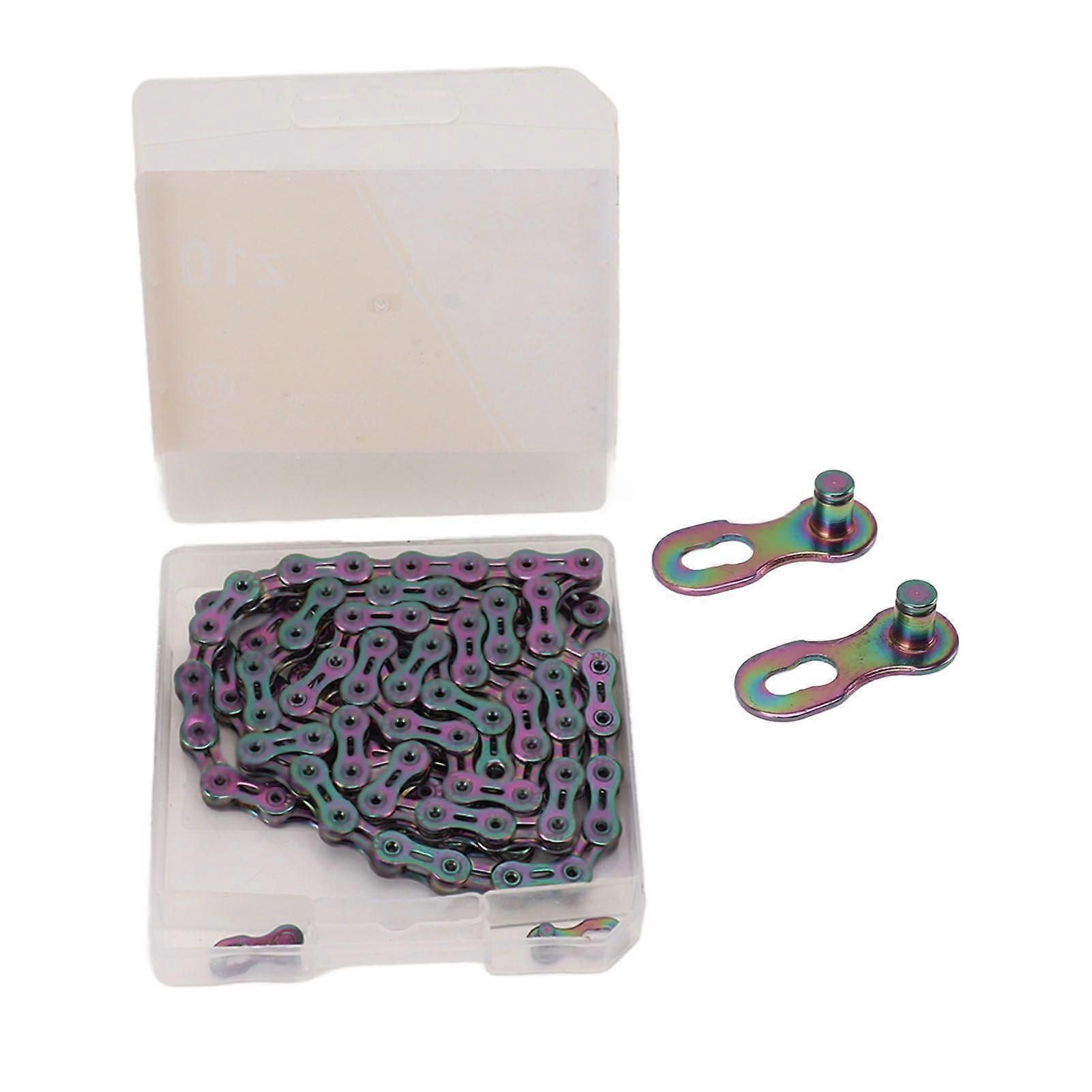 10-vaihteinen polkupyöräketju täysin ontto kevyt maastopyöräketju seostettu teräs pyöräily ratsastus pyöräketjun vaihto värikäs