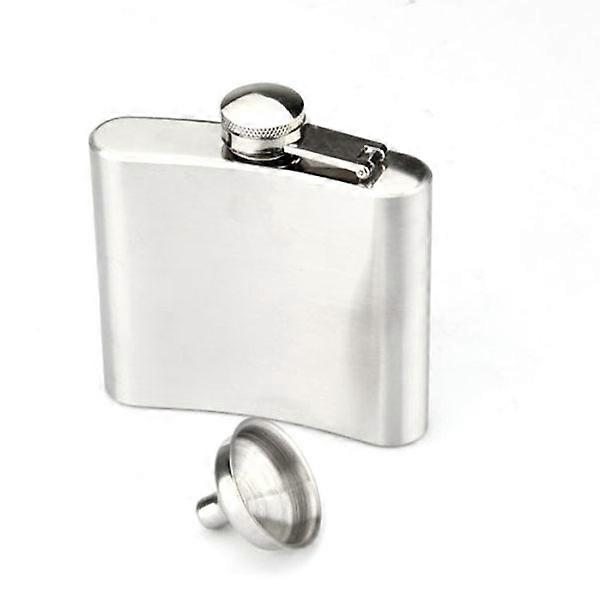 Stainless Steel Hip Flask for Men with Funnel 5oz Silver Portable Wine Flask 8.5cm x 9.3cm x 2.2cm