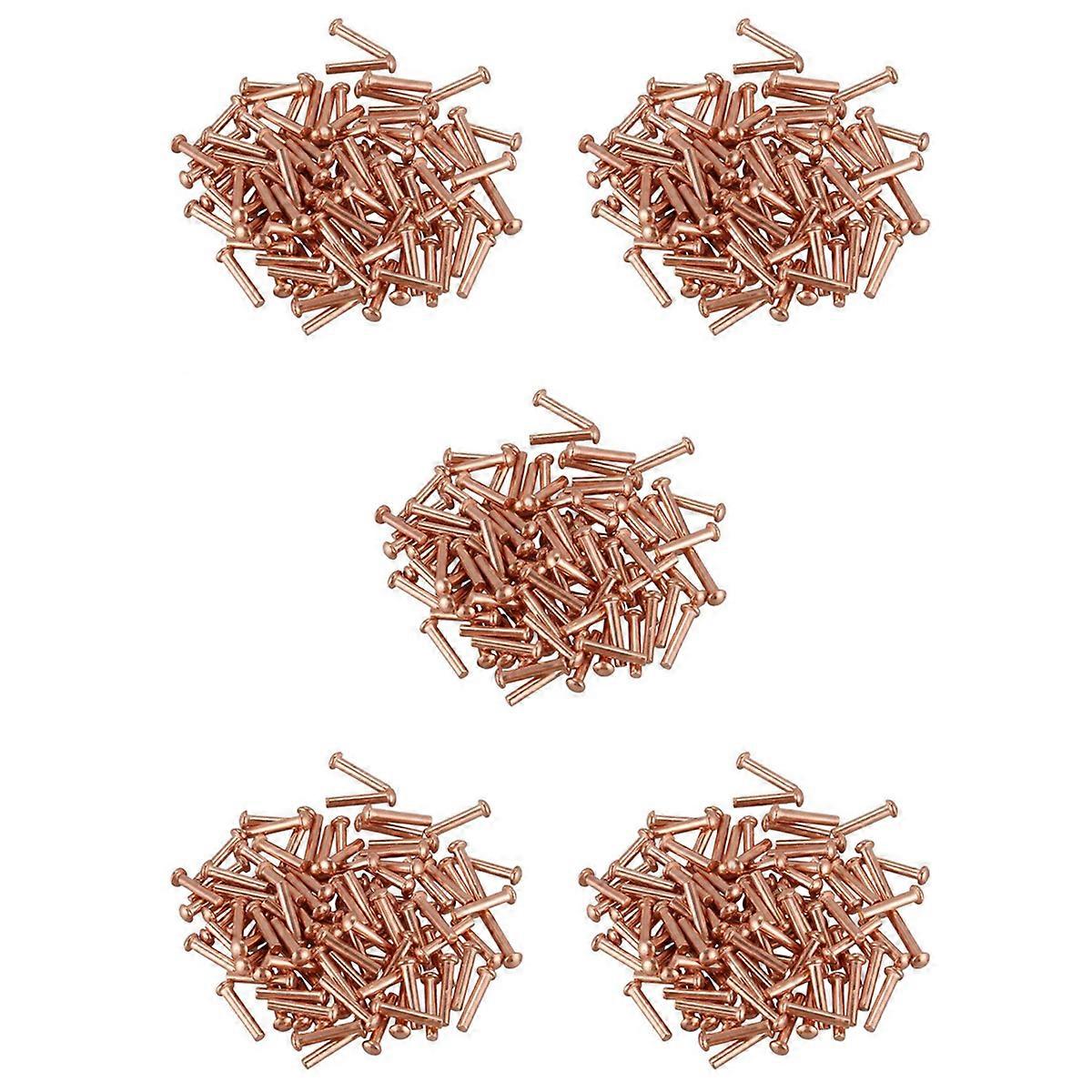 500 Pcs 5/64Inch x 25/64Inch Round Head Copper Solid Rivets Fasteners