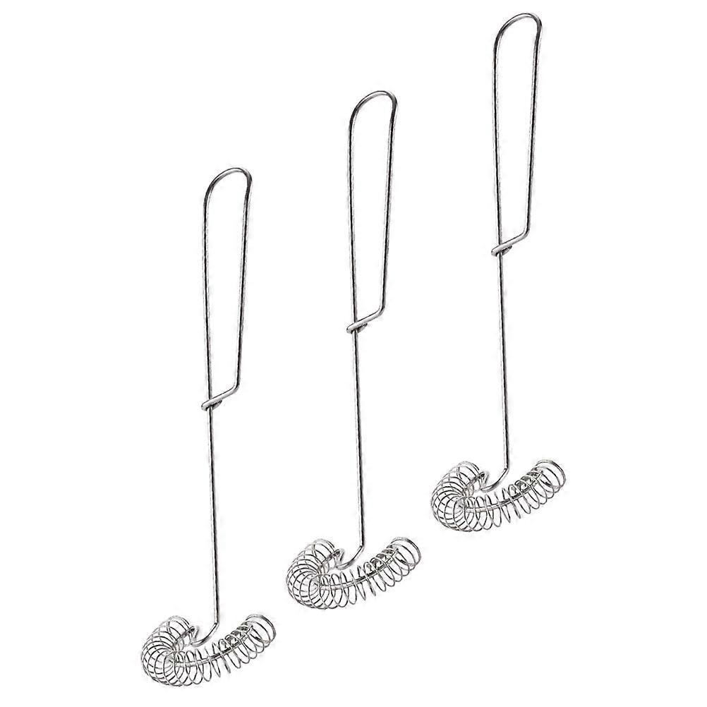 3pcs Stainless Steel Manual Egg Whisk Set for Cream & Egg Beating – Portable Kitchen Mixer with Spring Stirring Head for Easy Frothing & Mixing
