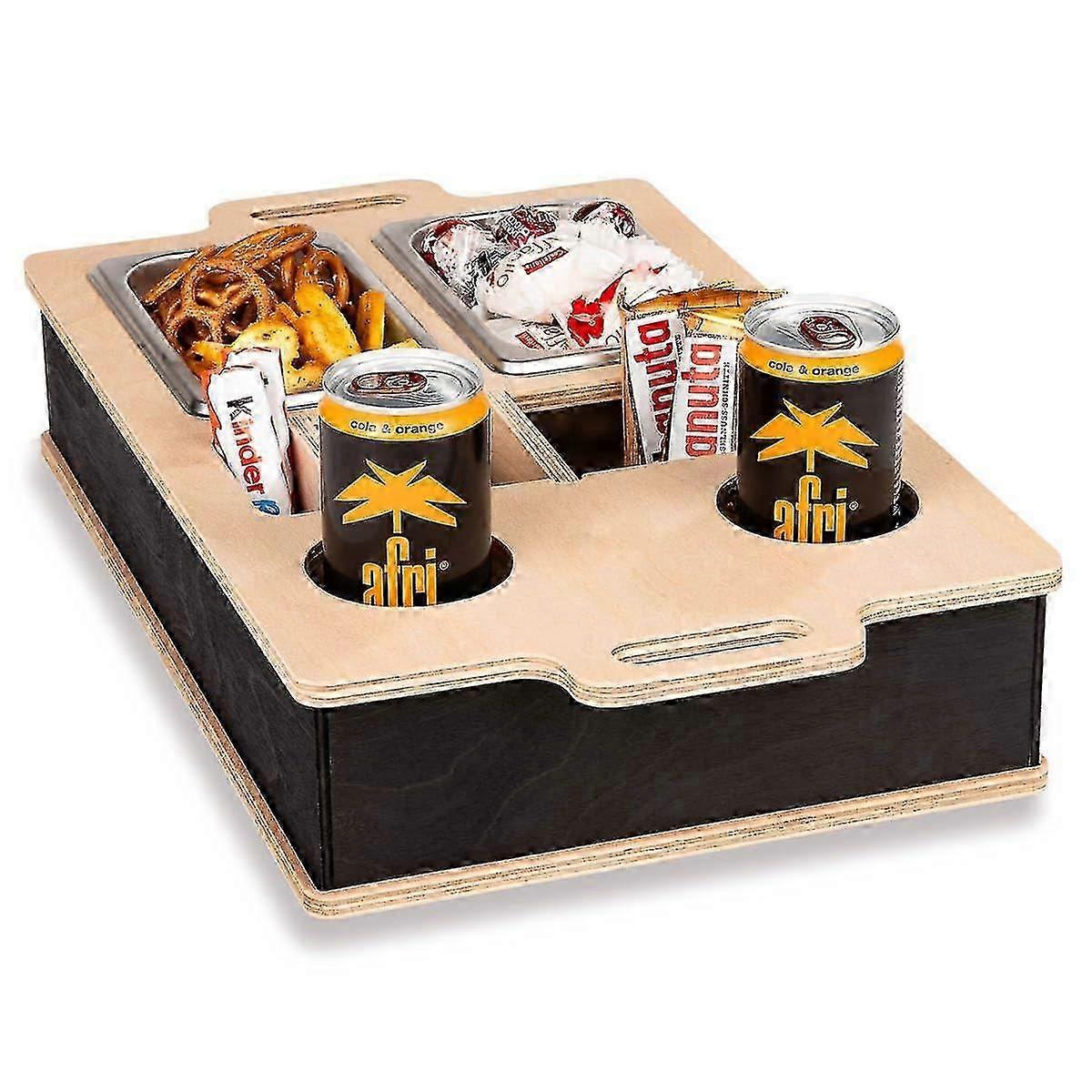 Two Snack Bowls, Organiser And Bottle Holder - Couch Organiser Sofa Organiser Sofa Tray
