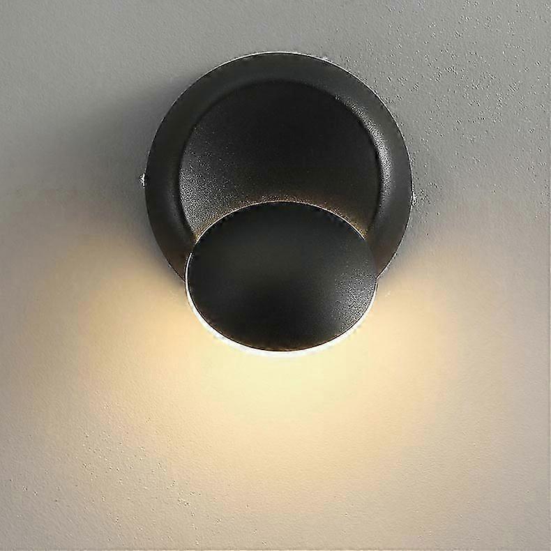 شمعدان حائط LED أبيض دافئ حديث ، مصباح داخلي 5 واط ، تصميم إبداعي للكسوف ، تركيبات إضاءة حائط من الحديد الأسود