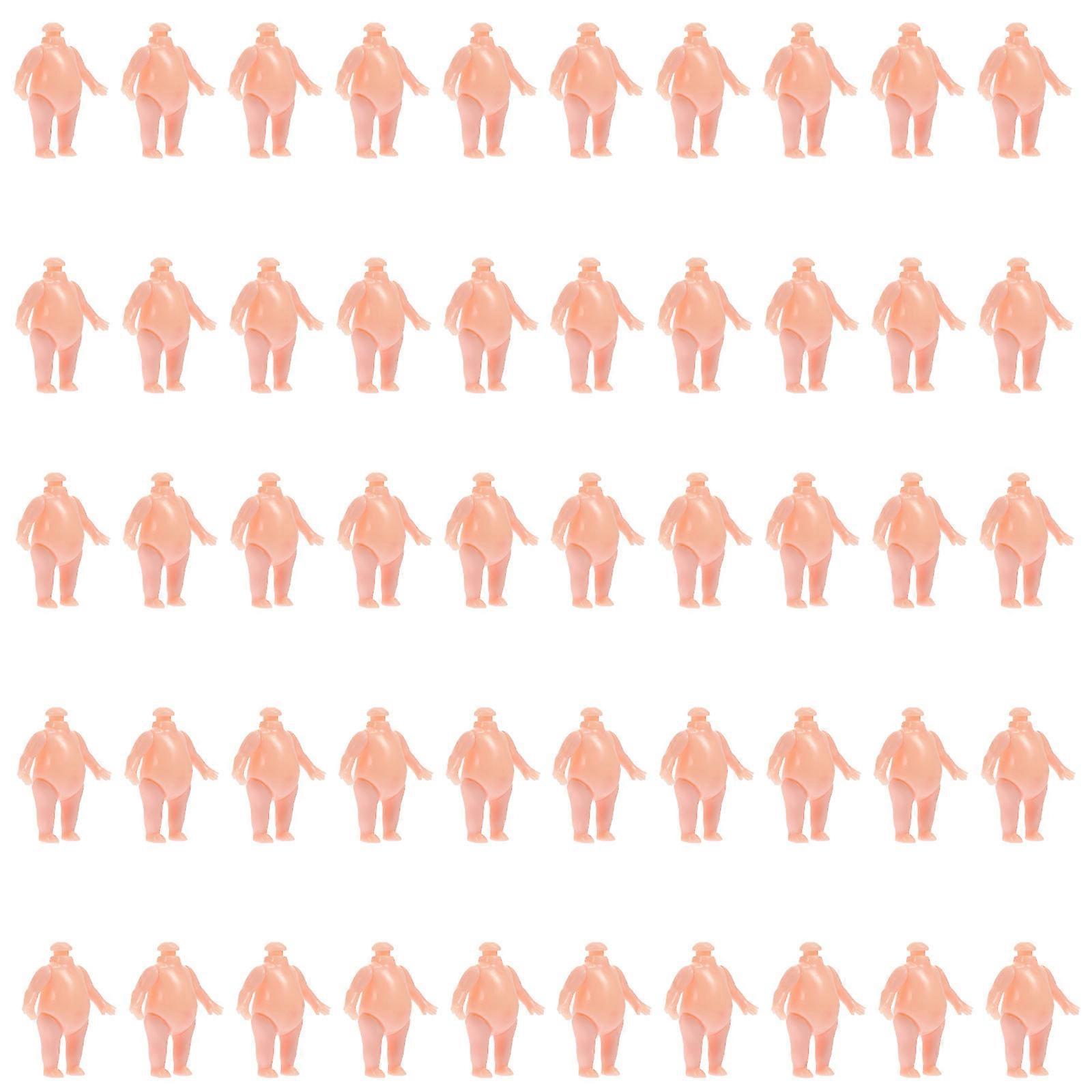 Little Doll Set for DIY Crafts with Plastic Material Light Brown 50pcs